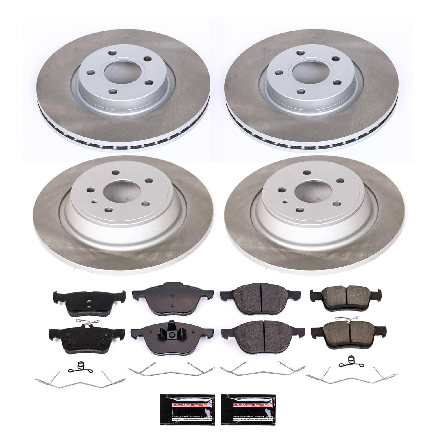Power Stop SC7571 - Front And Rear Z17 Evolution Pad And Semi-Coated Rotor Kit vehicle fitment brake part
