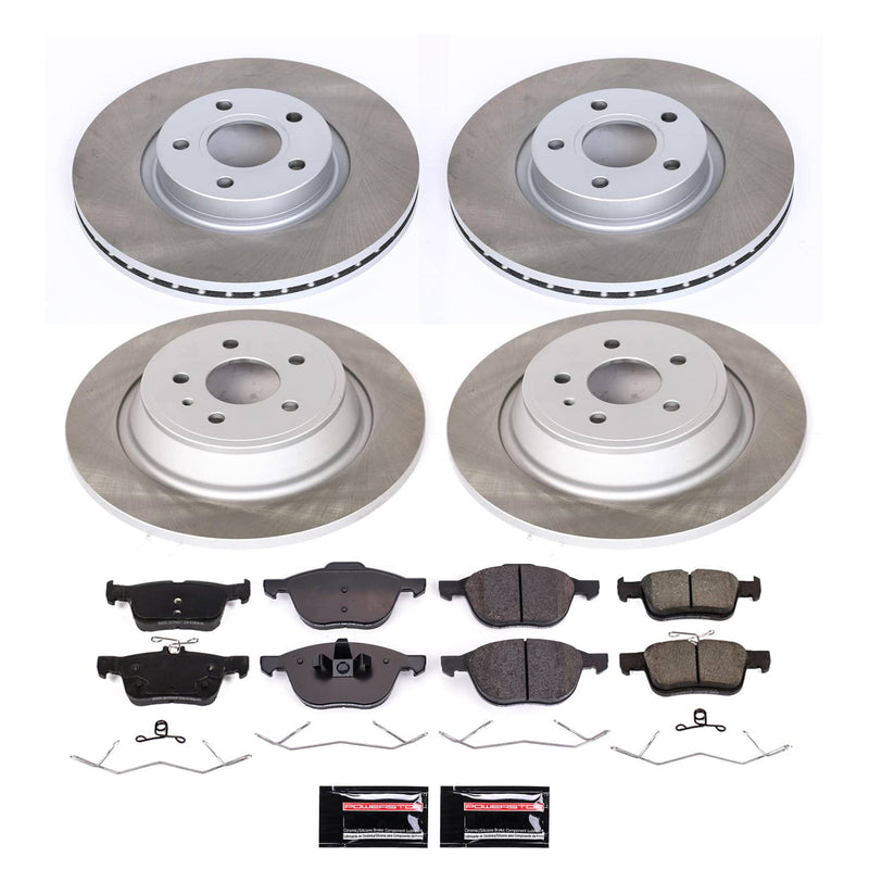 Power Stop SC7571 - Front And Rear Z17 Evolution Pad And Semi-Coated Rotor Kit vehicle fitment brake part
