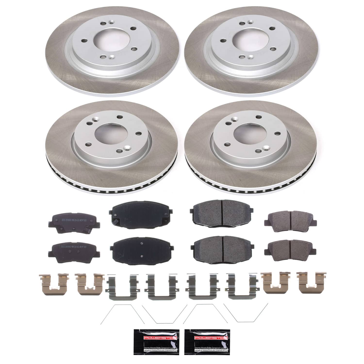 Power Stop SC7580 - Front And Rear Z17 Evolution Pad And Semi-Coated Rotor Kit vehicle fitment brake part