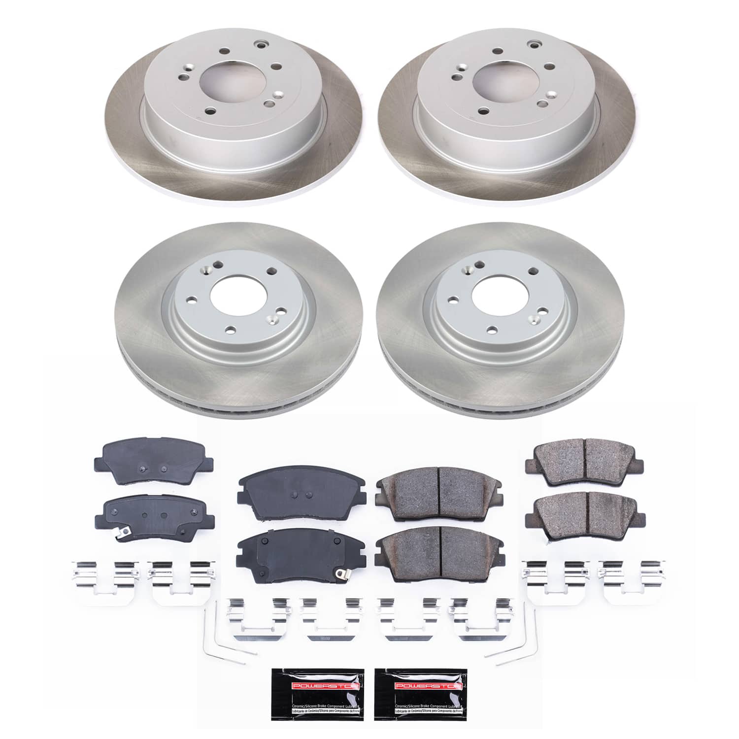 Power Stop SC7581 - Front And Rear Z17 Evolution Pad And Semi-Coated Rotor Kit vehicle fitment brake part