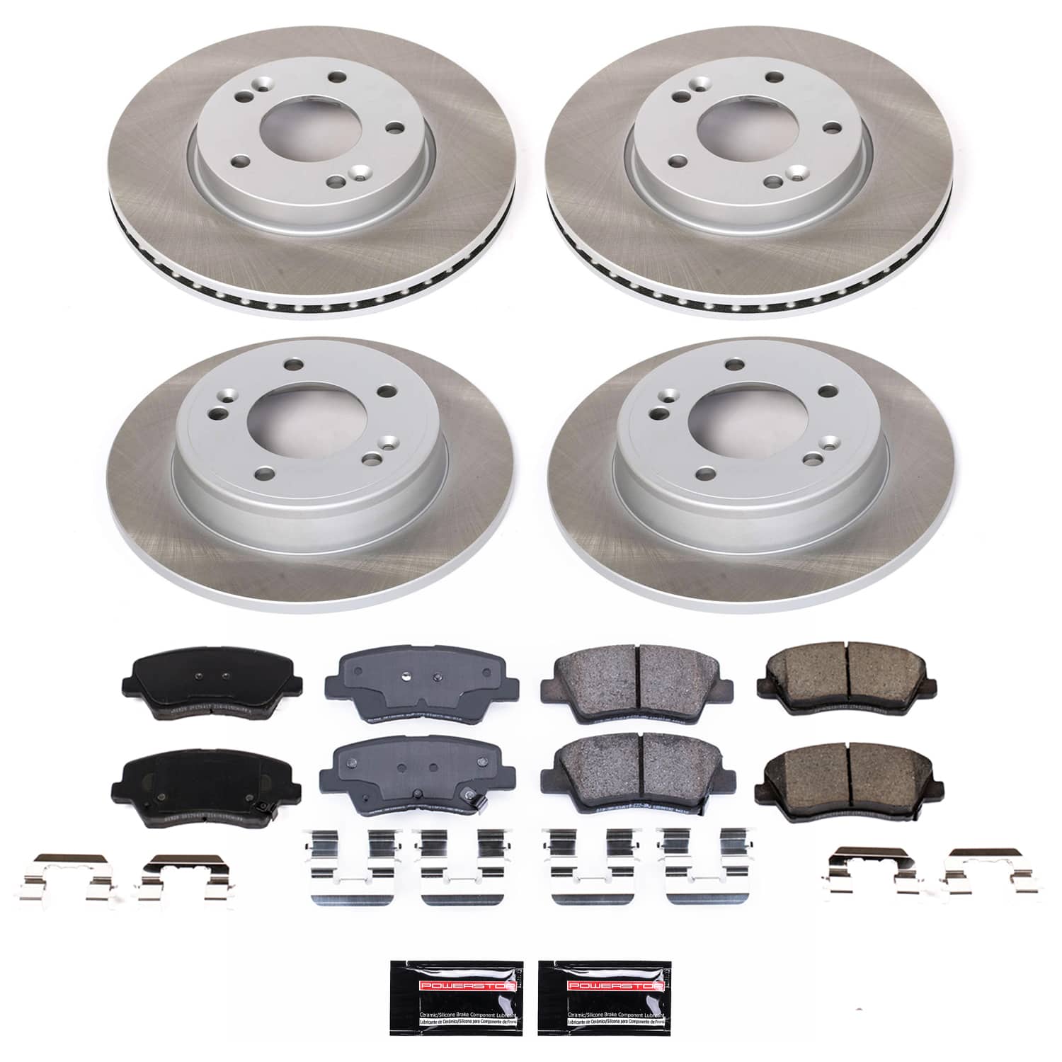 Power Stop SC7582 - Front And Rear Z17 Evolution Pad And Semi-Coated Rotor Kit vehicle fitment brake part