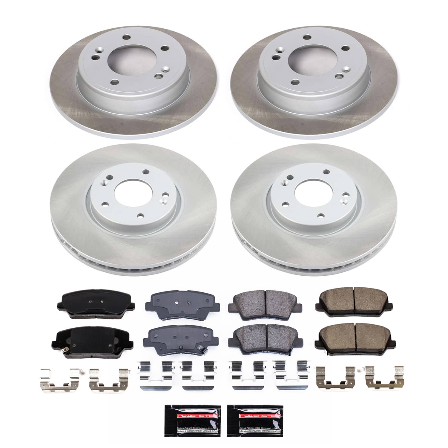 Power Stop SC7583 - Front And Rear Z17 Evolution Pad And Semi-Coated Rotor Kit vehicle fitment brake part