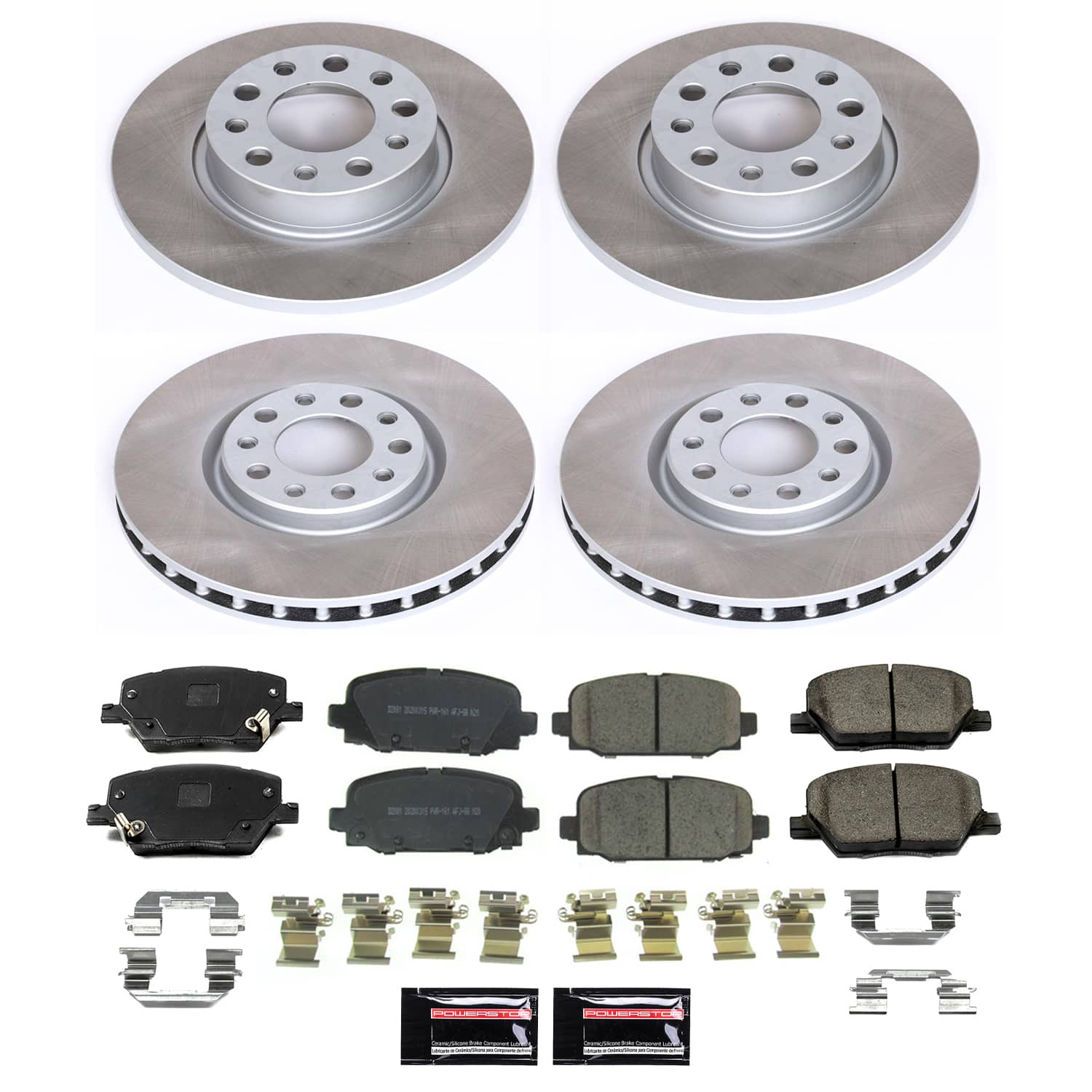 Power Stop SC7598 - Front And Rear Z17 Evolution Pad And Semi-Coated Rotor Kit vehicle fitment brake part