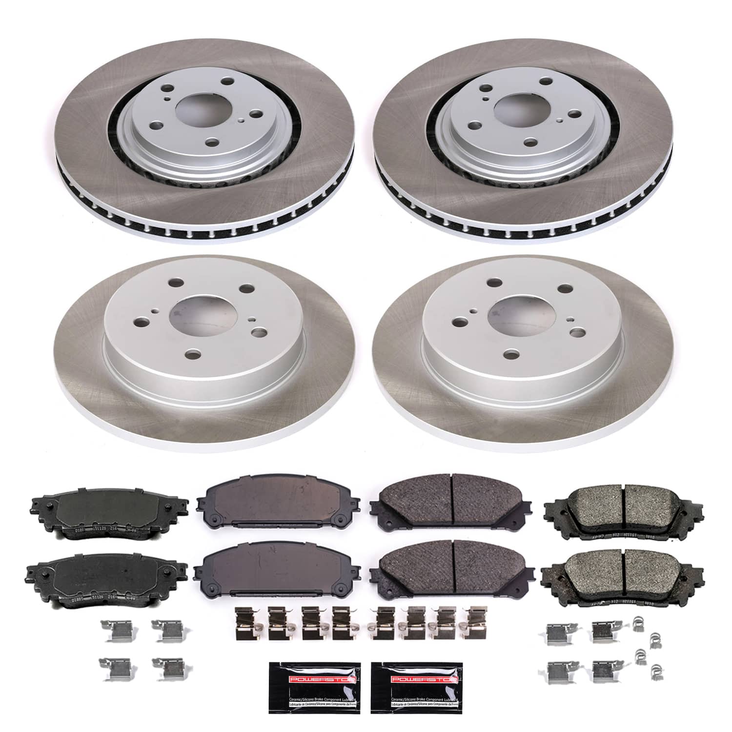 Power Stop SC7605 - Front And Rear Z17 Evolution Pad And Semi-Coated Rotor Kit vehicle fitment brake part