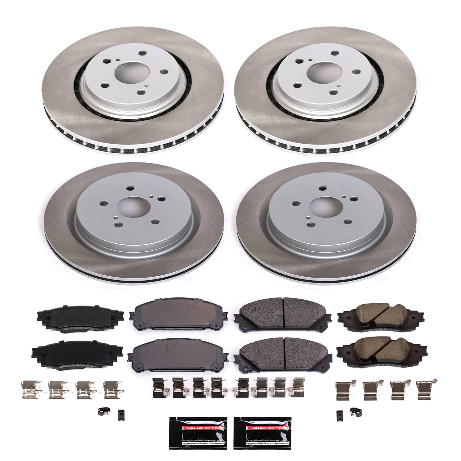Power Stop SC7606 - Front And Rear Z17 Evolution Pad And Semi-Coated Rotor Kit vehicle fitment brake part