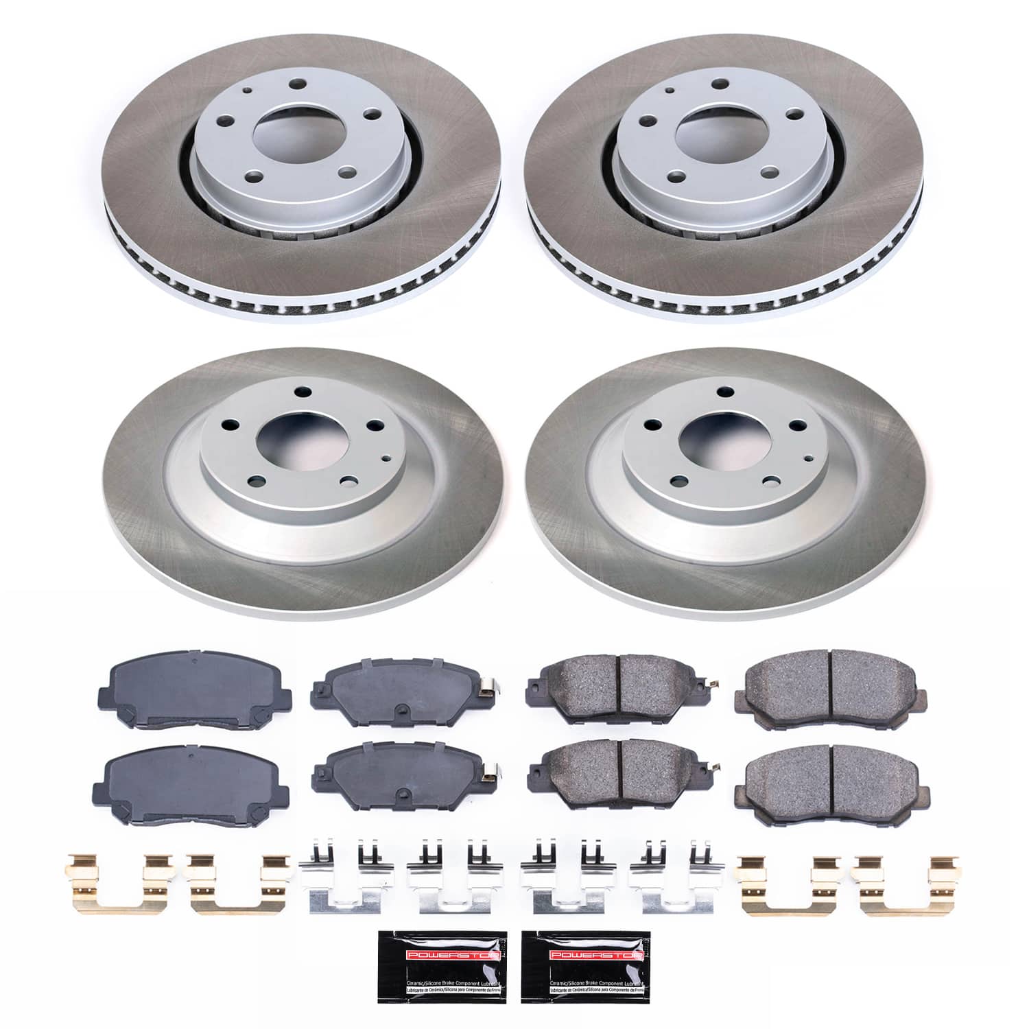 Power Stop SC7609 - Front And Rear Z17 Evolution Pad And Semi-Coated Rotor Kit vehicle fitment brake part