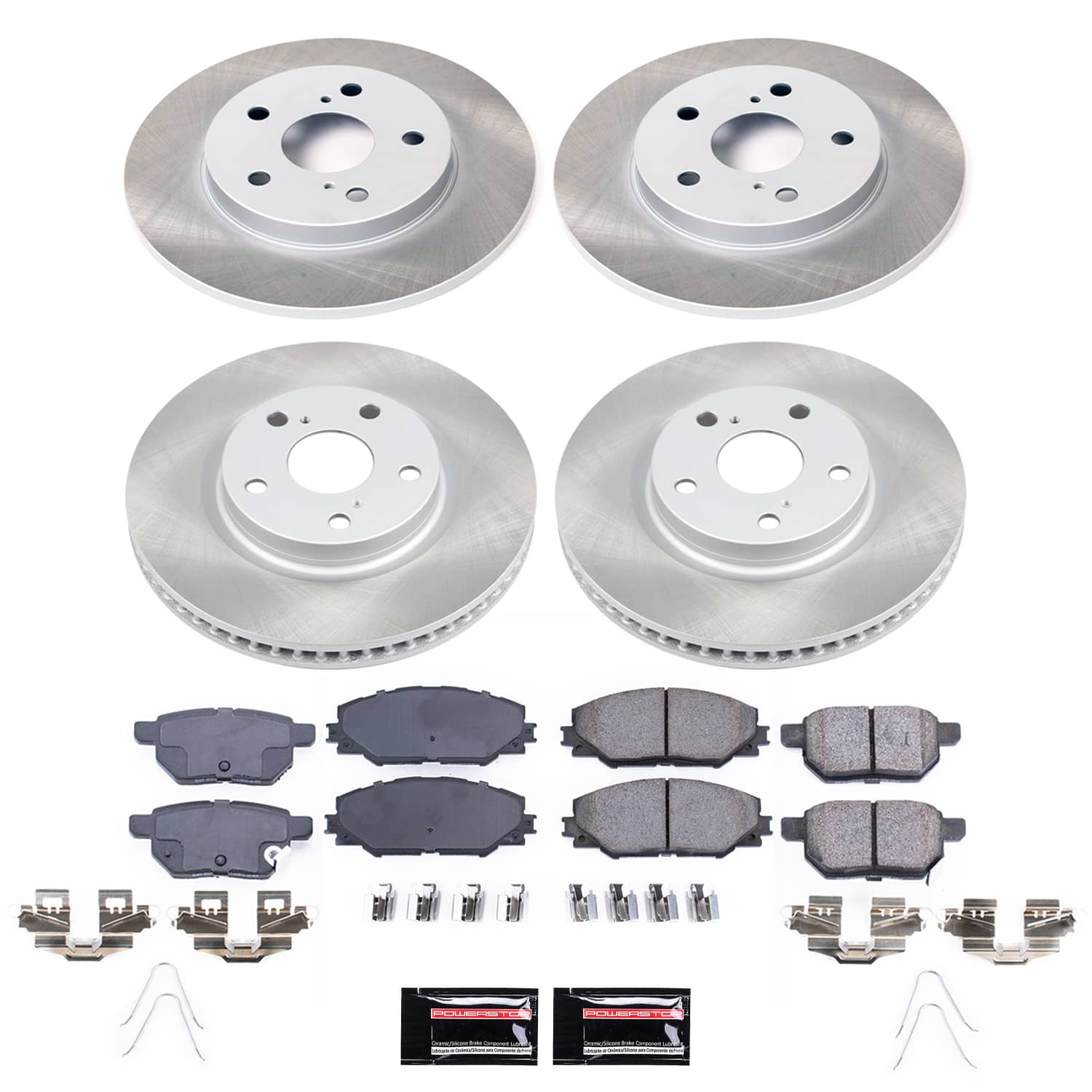 Power Stop SC7631 - Front And Rear Z17 Evolution Pad And Semi-Coated Rotor Kit vehicle fitment brake part