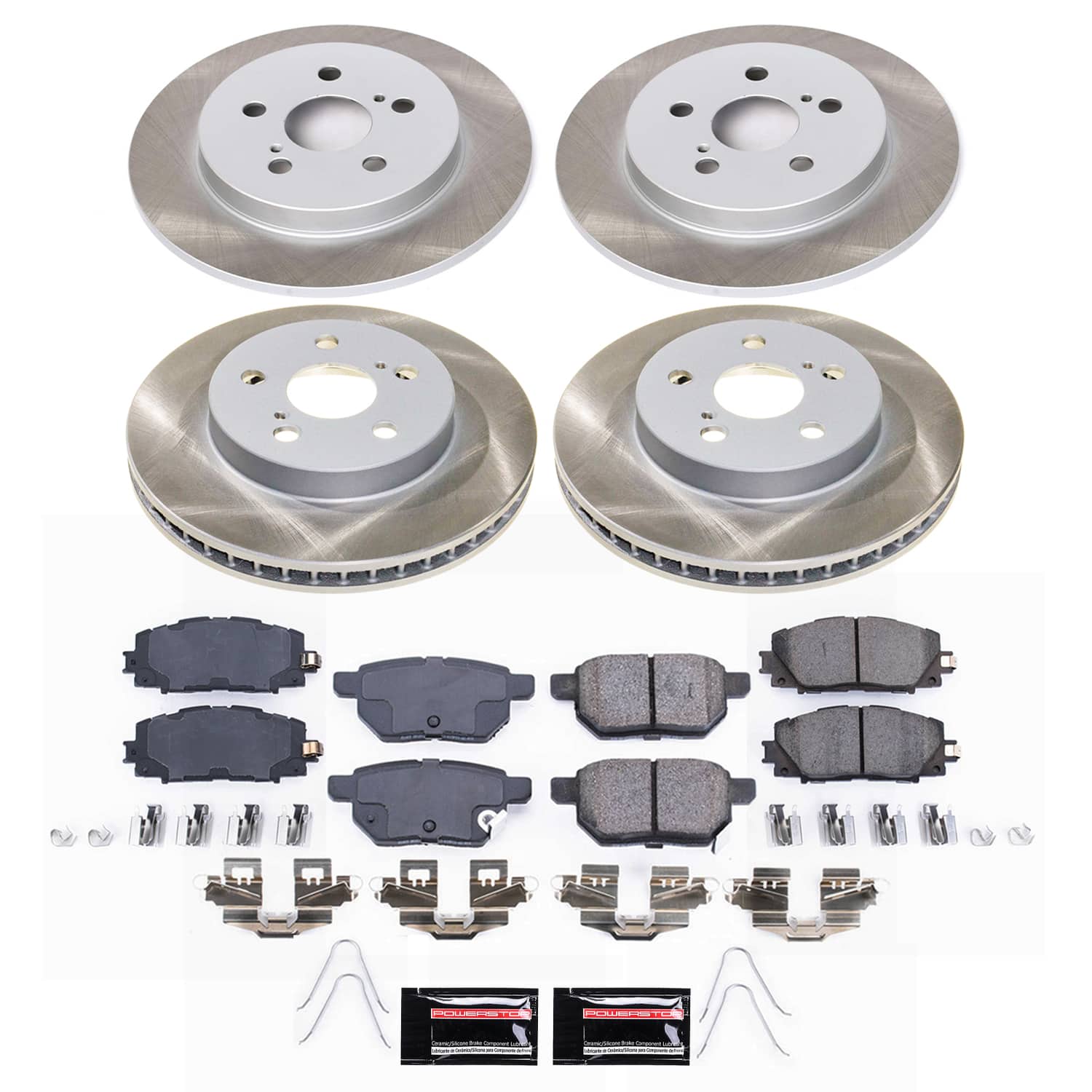 Power Stop SC7632 - Front And Rear Z17 Evolution Pad And Semi-Coated Rotor Kit vehicle fitment brake part