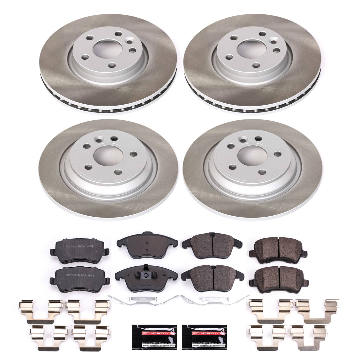 Power Stop SC7636 - Front And Rear Z17 Evolution Pad And Semi-Coated Rotor Kit vehicle fitment brake part