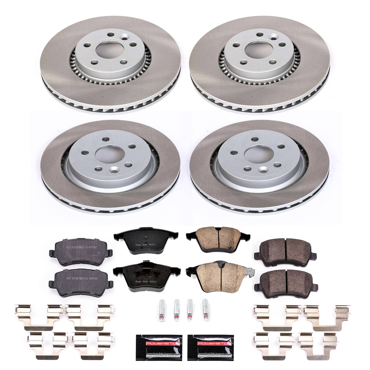 Power Stop SC7637 - Front And Rear Z17 Evolution Pad And Semi-Coated Rotor Kit vehicle fitment brake part