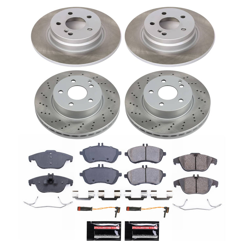 Power Stop SC7759 - Front And Rear Z17 Evolution Pad And Semi-Coated Rotor Kit vehicle fitment brake part