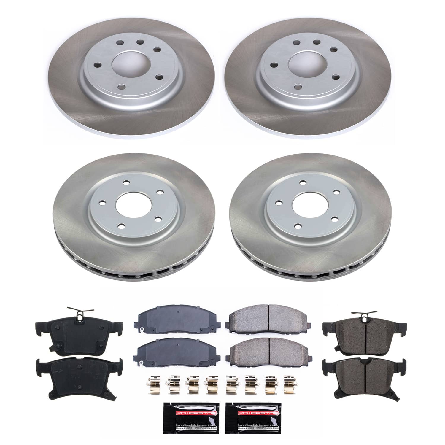 Power Stop SC7841 - Front And Rear Z17 Evolution Pad And Semi-Coated Rotor Kit vehicle fitment brake part
