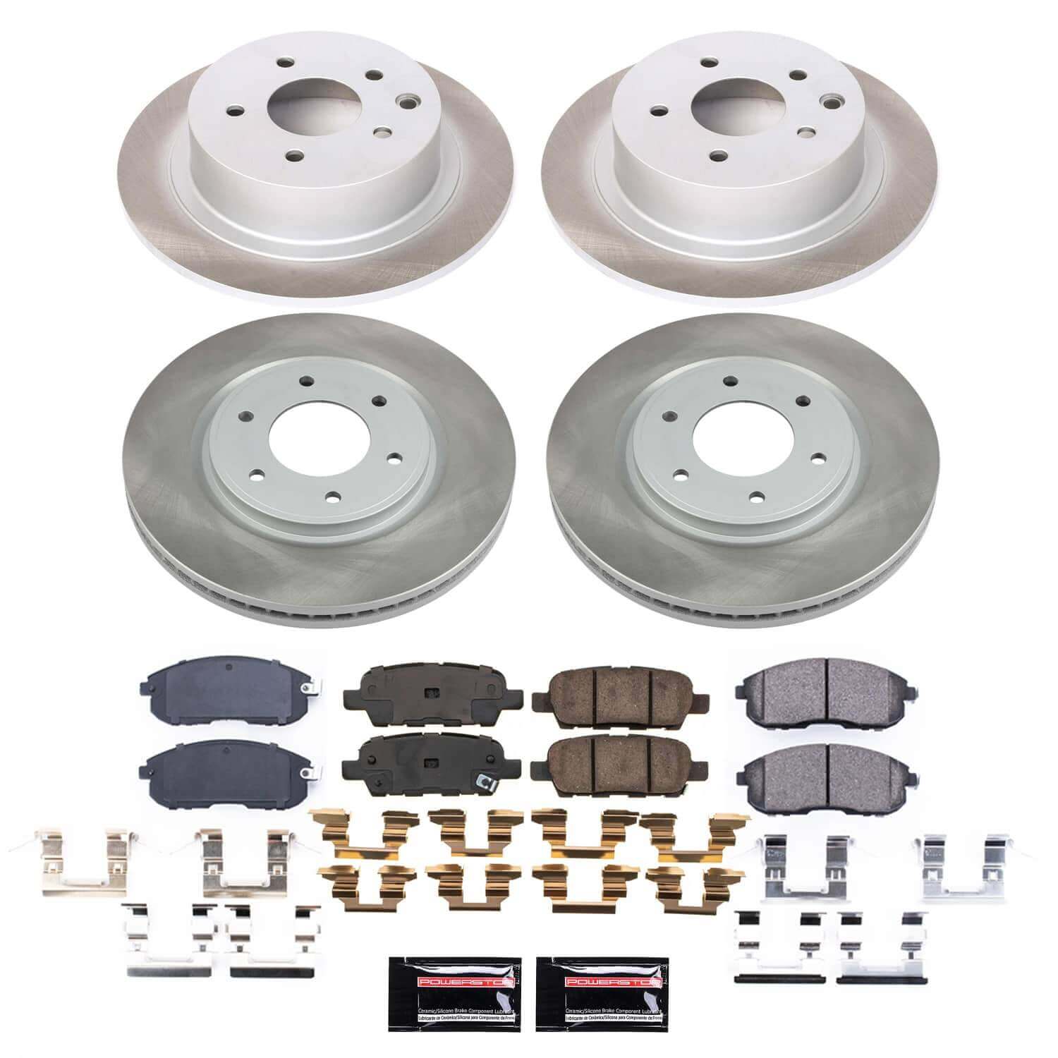 Power Stop SC7865 - Front And Rear Z17 Evolution Pad And Semi-Coated Rotor Kit vehicle fitment brake part