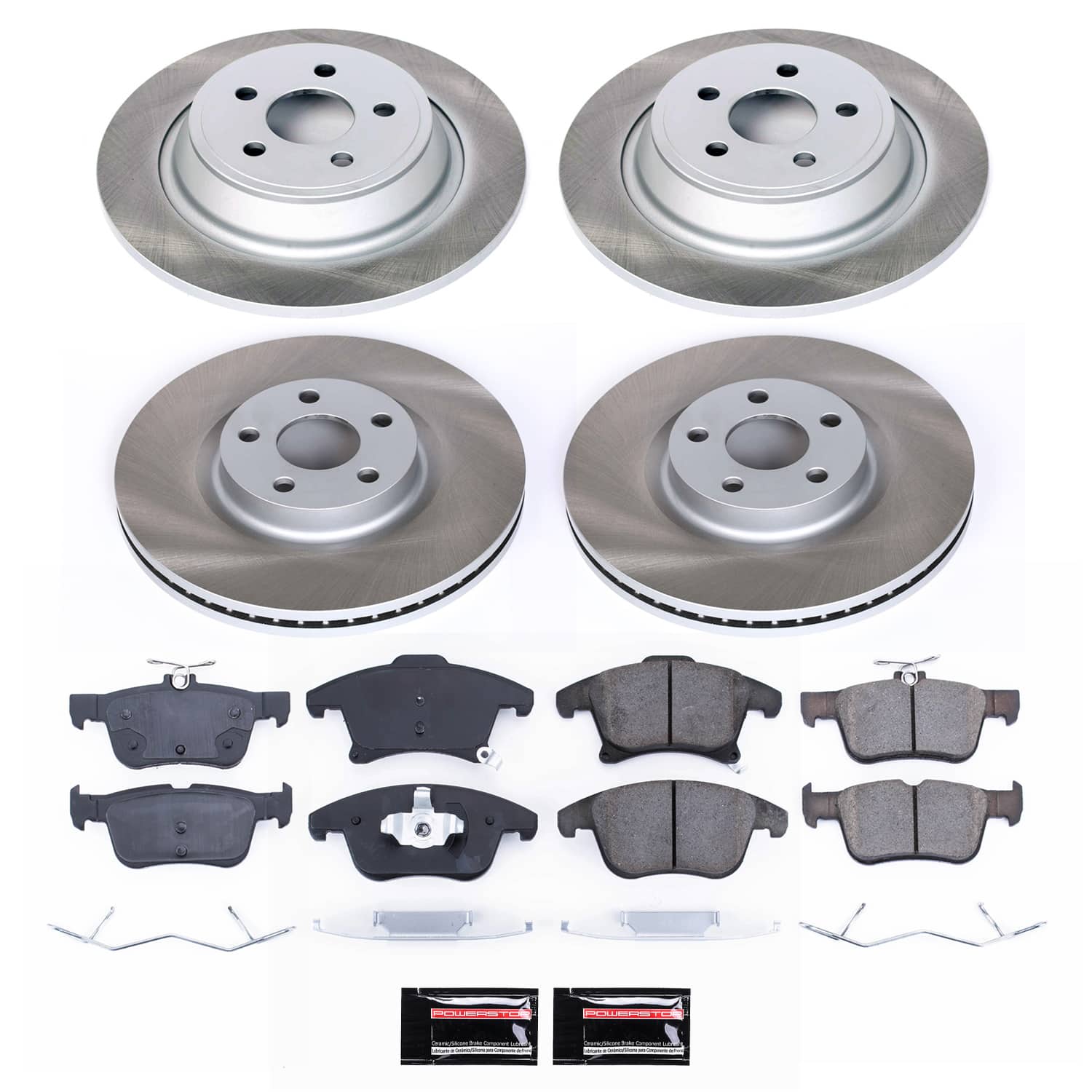 Power Stop SC7912 - Front And Rear Z17 Evolution Pad And Semi-Coated Rotor Kit vehicle fitment brake part