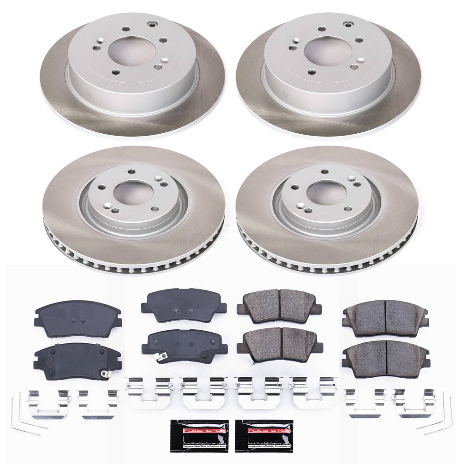 Power Stop SC7920 - Front And Rear Z17 Evolution Pad And Semi-Coated Rotor Kit vehicle fitment brake part