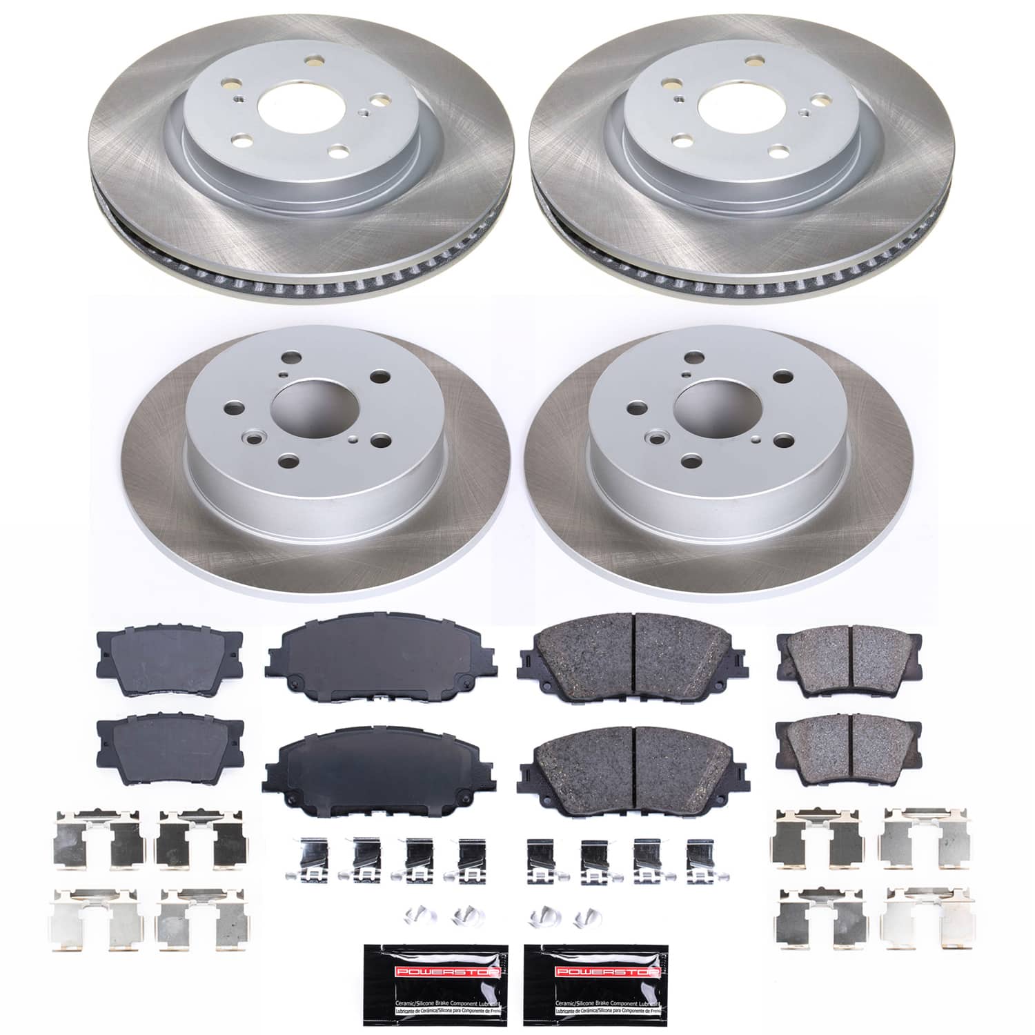 Power Stop SC7931 - Front And Rear Z17 Evolution Pad And Semi-Coated Rotor Kit vehicle fitment brake part