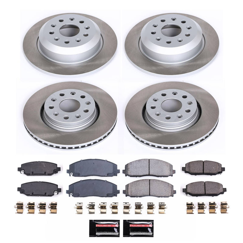 Power Stop SC7938 - Front And Rear Z17 Evolution Pad And Semi-Coated Rotor Kit vehicle fitment brake part