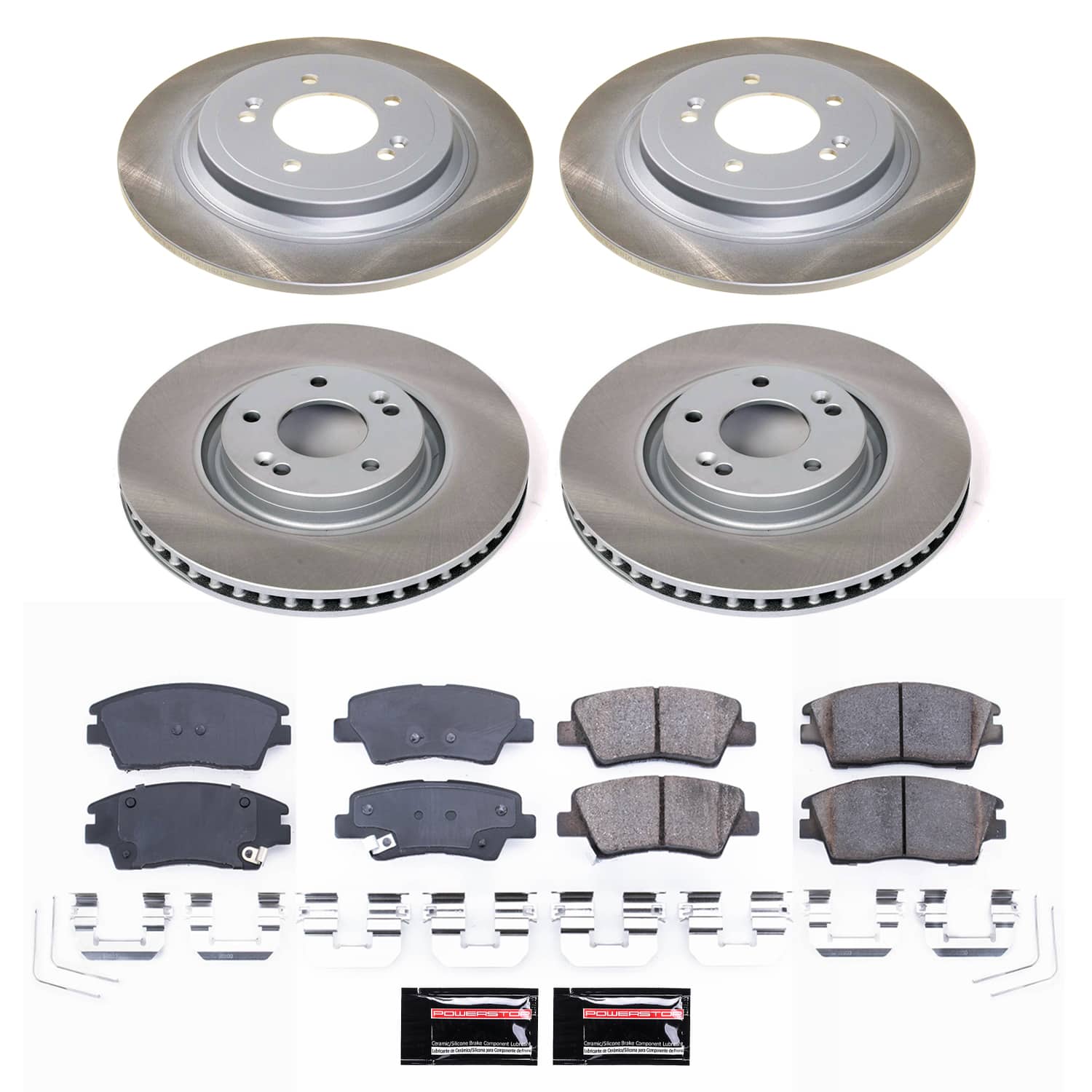 Power Stop SC8003 - Front And Rear Z17 Evolution Pad And Semi-Coated Rotor Kit vehicle fitment brake part