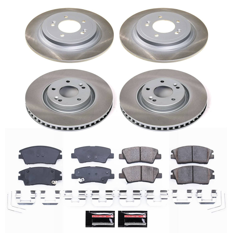 Power Stop SC8003 - Front And Rear Z17 Evolution Pad And Semi-Coated Rotor Kit vehicle fitment brake part