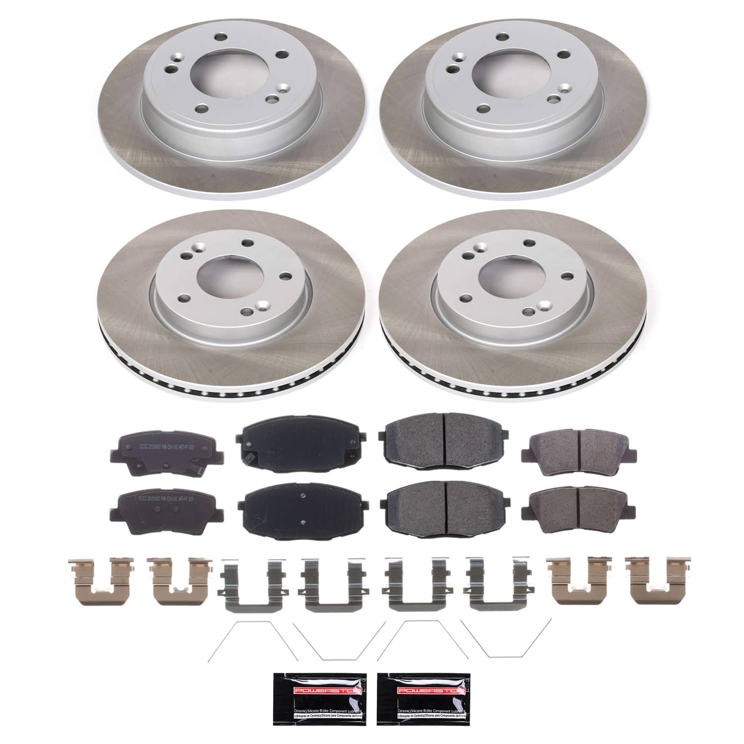 Power Stop SC8008 - Front And Rear Z17 Evolution Pad And Semi-Coated Rotor Kit vehicle fitment brake part