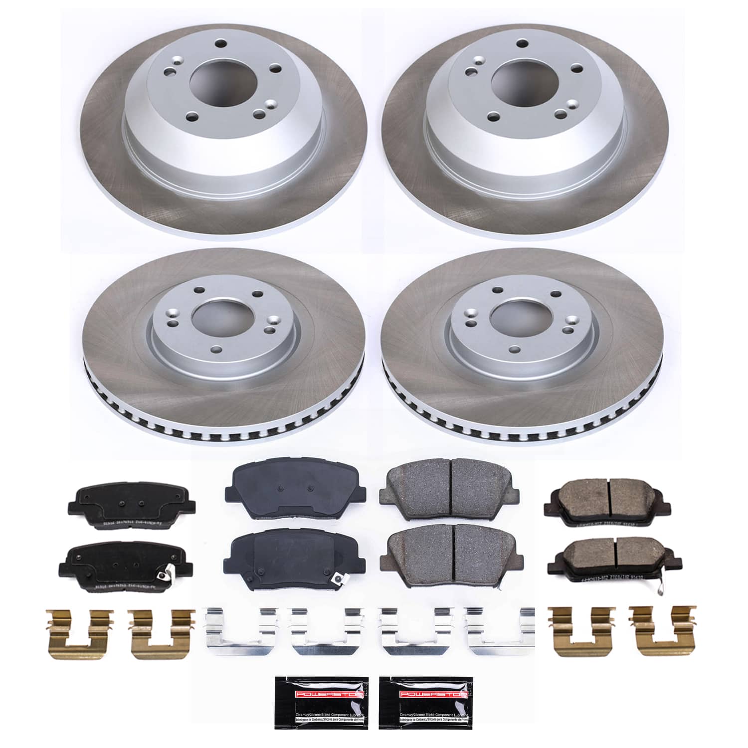 Power Stop SC8009 - Front And Rear Z17 Evolution Pad And Semi-Coated Rotor Kit vehicle fitment brake part