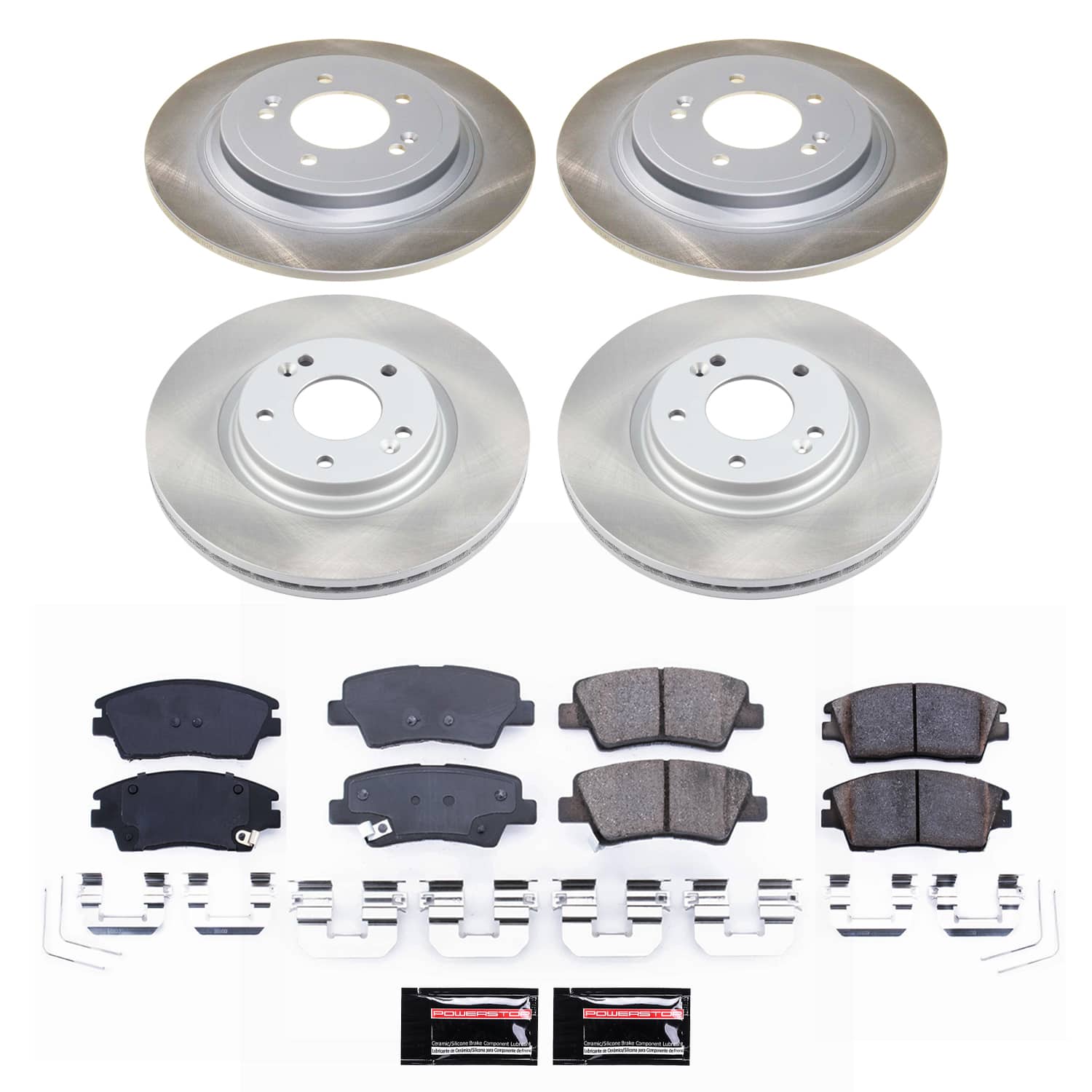 Power Stop SC8010 - Front And Rear Z17 Evolution Pad And Semi-Coated Rotor Kit vehicle fitment brake part