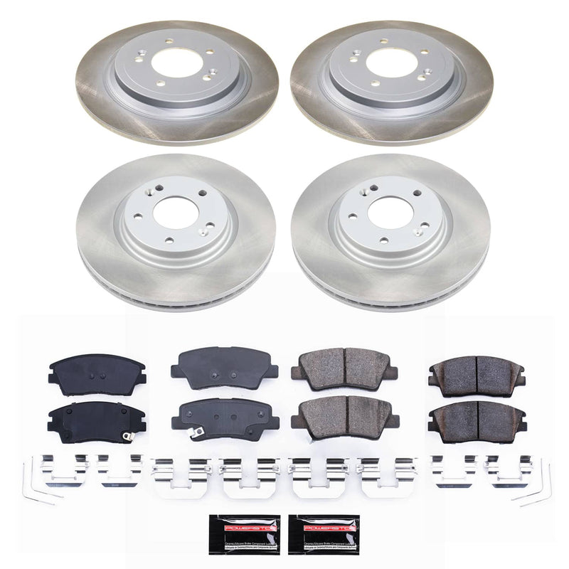 Power Stop SC8010 - Front And Rear Z17 Evolution Pad And Semi-Coated Rotor Kit vehicle fitment brake part