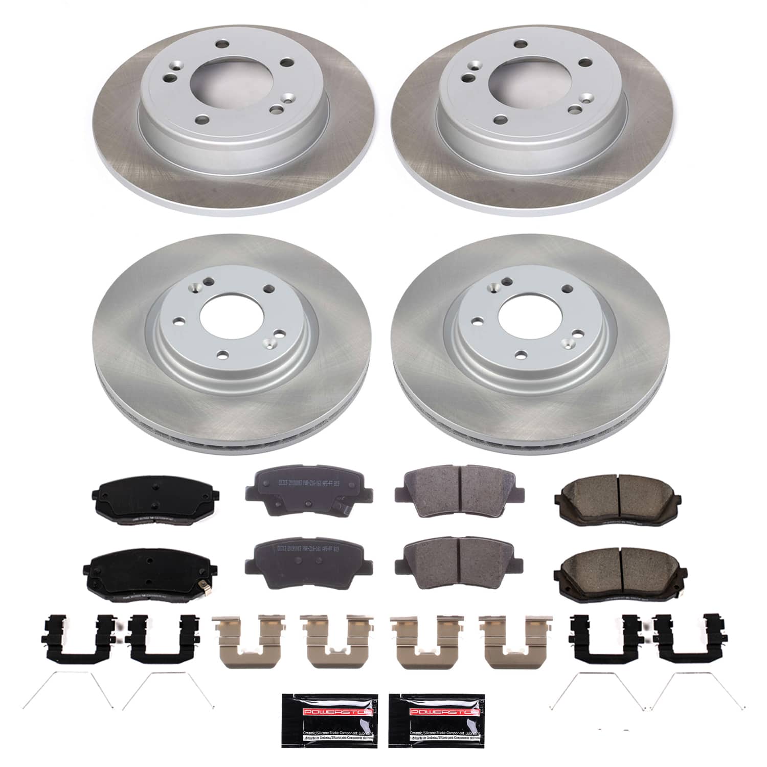 Power Stop SC8012 - Front And Rear Z17 Evolution Pad And Semi-Coated Rotor Kit vehicle fitment brake part