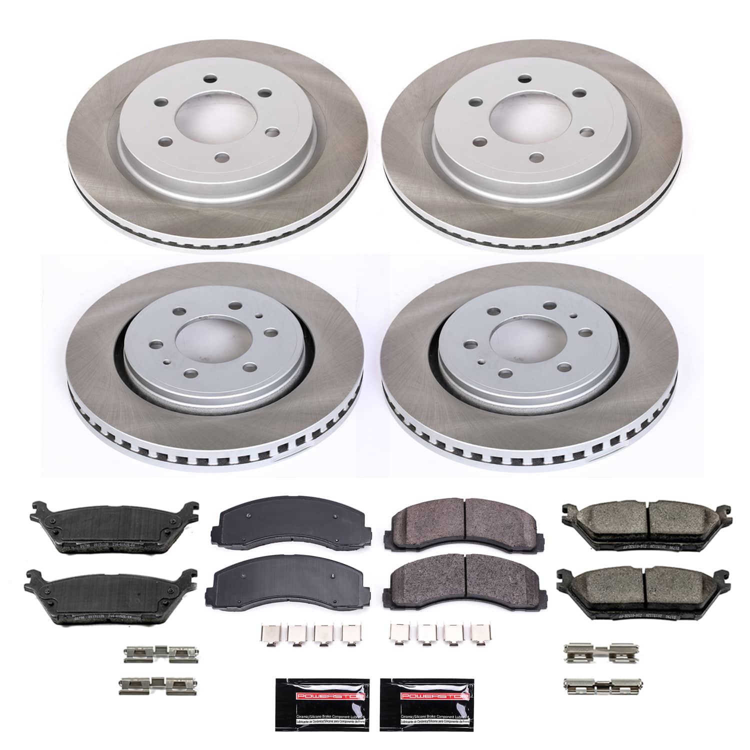 Power Stop SC8026 - Front And Rear Z17 Evolution Pad And Semi-Coated Rotor Kit vehicle fitment brake part