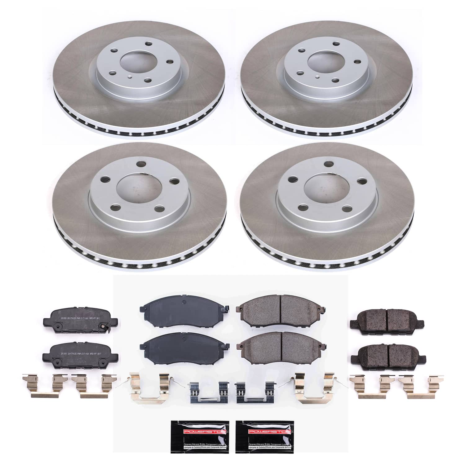 Power Stop SC8060 - Front And Rear Z17 Evolution Pad And Semi-Coated Rotor Kit vehicle fitment brake part