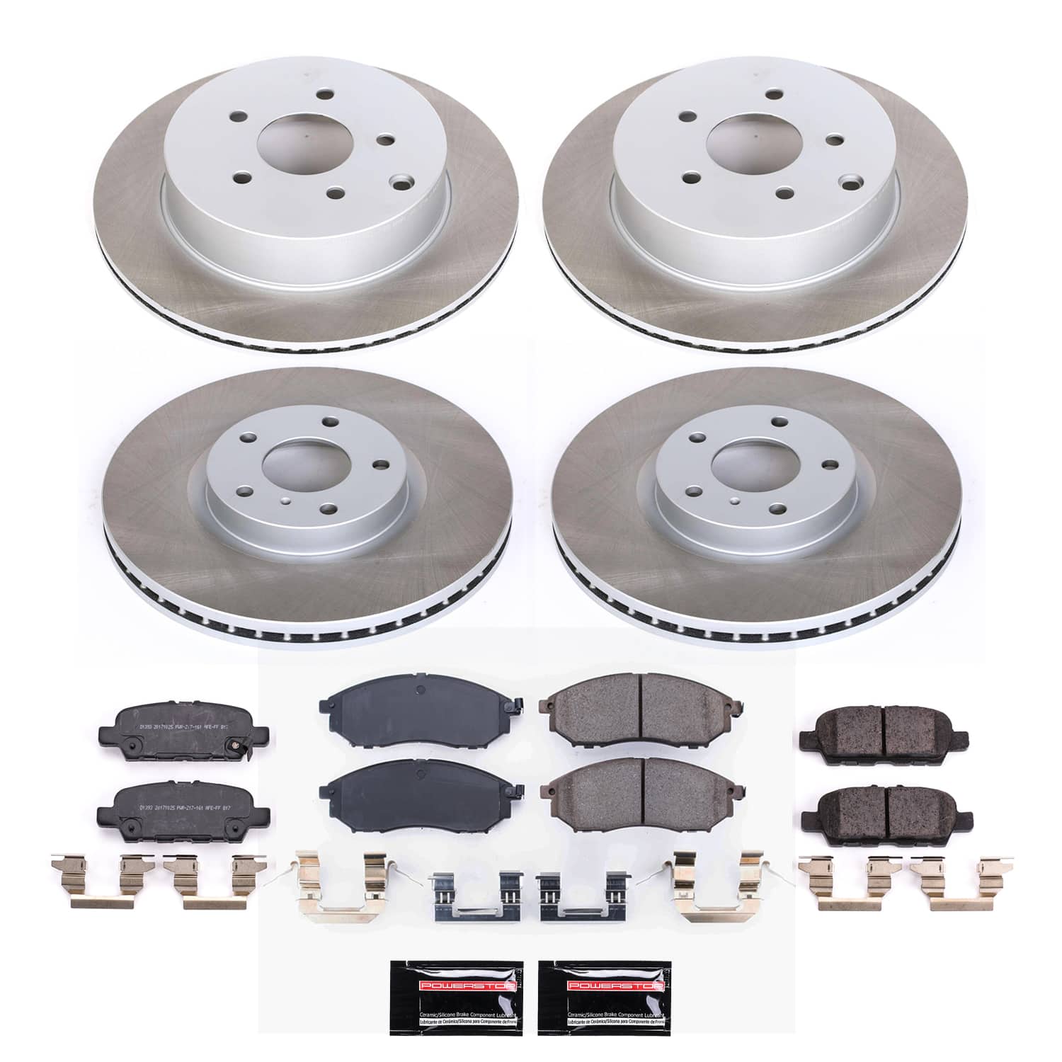 Power Stop SC8061 - Front And Rear Z17 Evolution Pad And Semi-Coated Rotor Kit vehicle fitment brake part