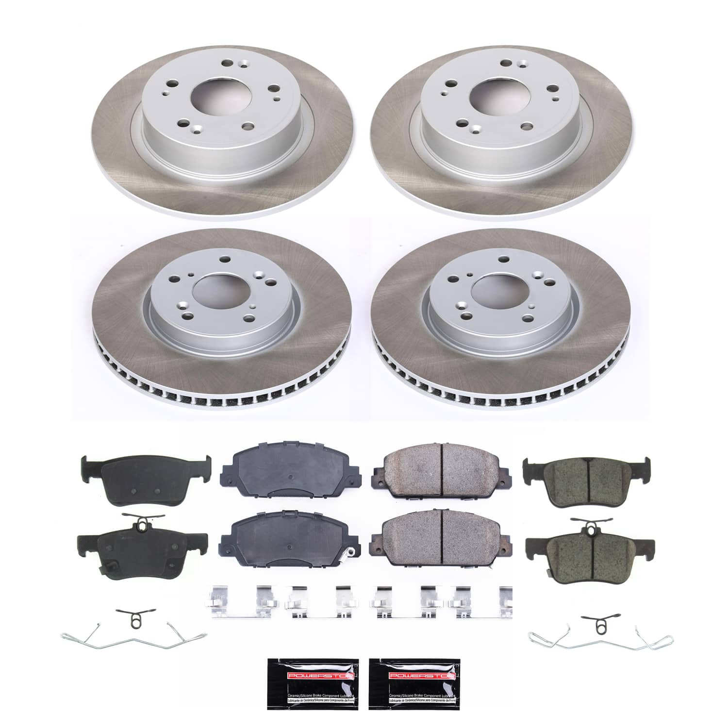 Power Stop SC8066 - Front And Rear Z17 Evolution Pad And Semi-Coated Rotor Kit vehicle fitment brake part