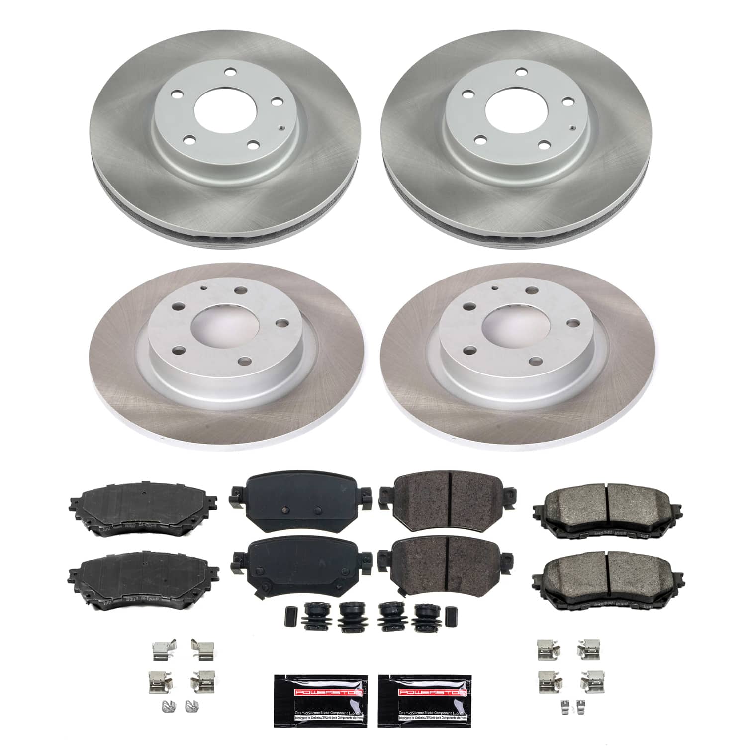Power Stop SC8067 - Front And Rear Z17 Evolution Pad And Semi-Coated Rotor Kit vehicle fitment brake part