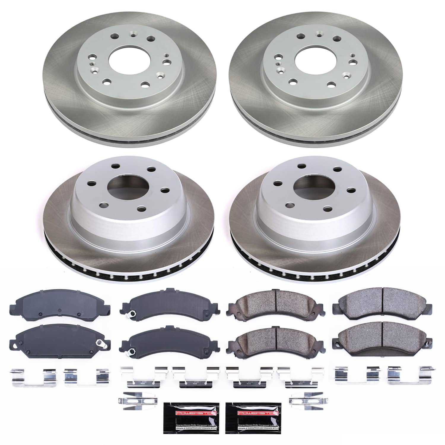Power Stop SC8071 - Front And Rear Z17 Evolution Pad And Semi-Coated Rotor Kit vehicle fitment brake part