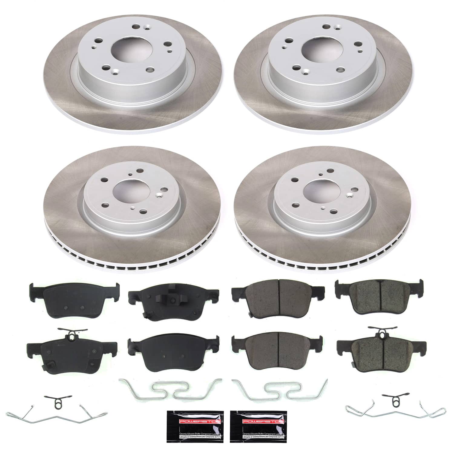 Power Stop SC8166 - Front And Rear Z17 Evolution Pad And Semi-Coated Rotor Kit vehicle fitment brake part