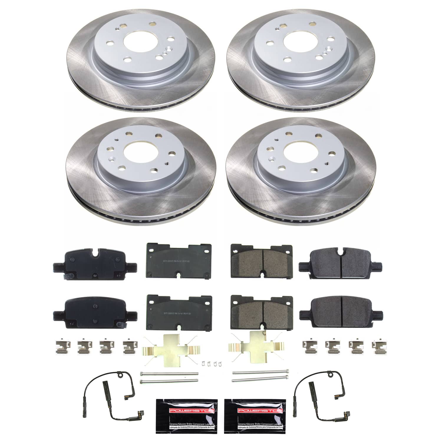 Power Stop SC8171 - Front And Rear Z17 Evolution Pad And Semi-Coated Rotor Kit vehicle fitment brake part