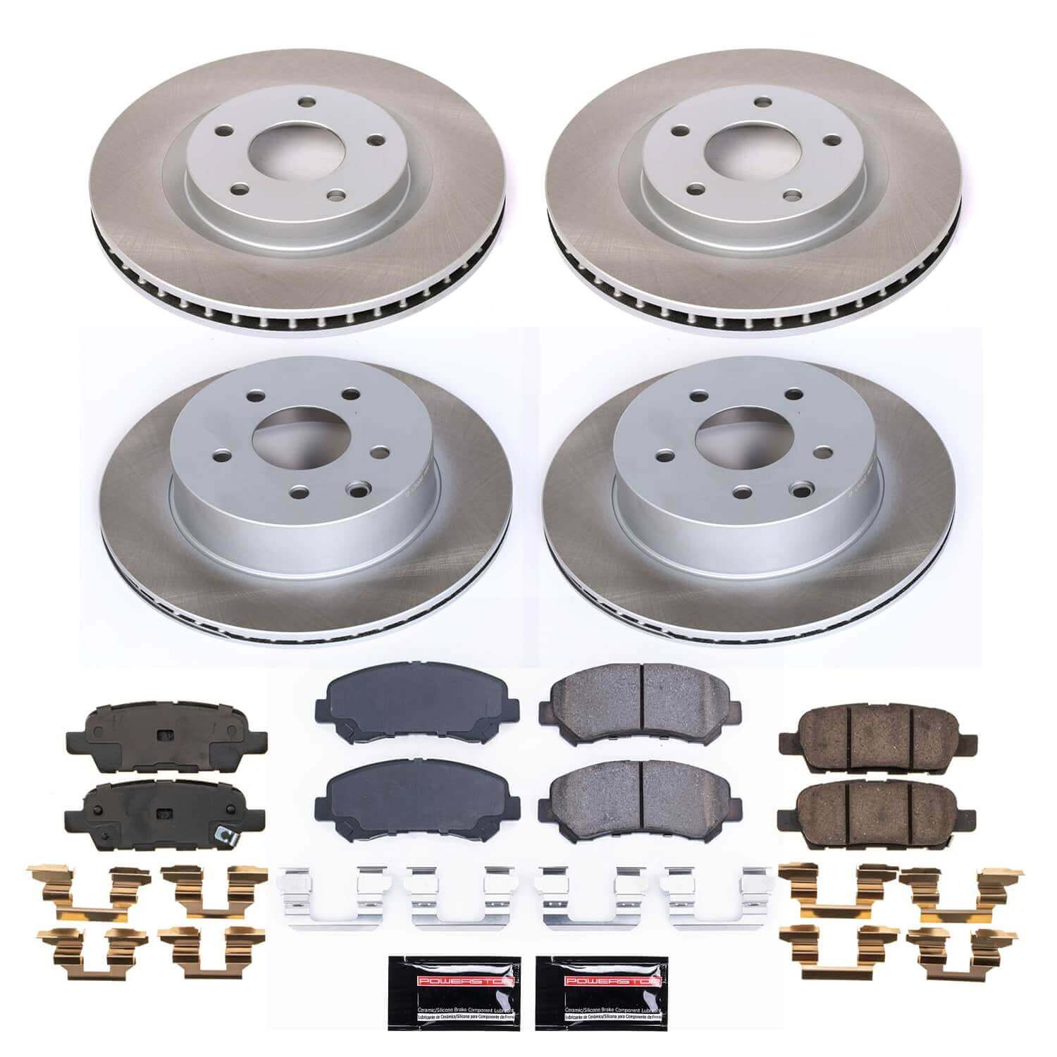Power Stop SC8268 - Front And Rear Z17 Evolution Pad And Semi-Coated Rotor Kit vehicle fitment brake part