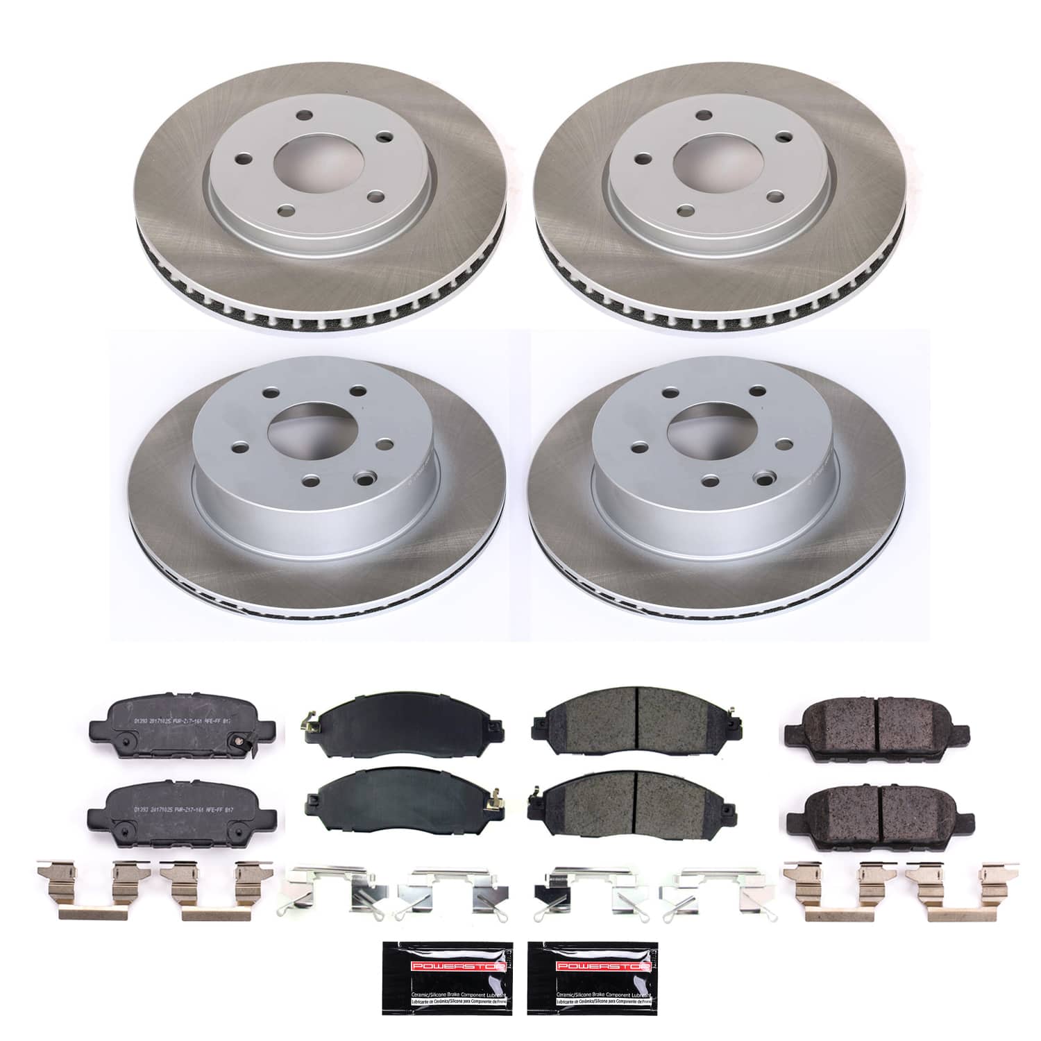 Power Stop SC8273 - Front And Rear Z17 Evolution Pad And Semi-Coated Rotor Kit vehicle fitment brake part