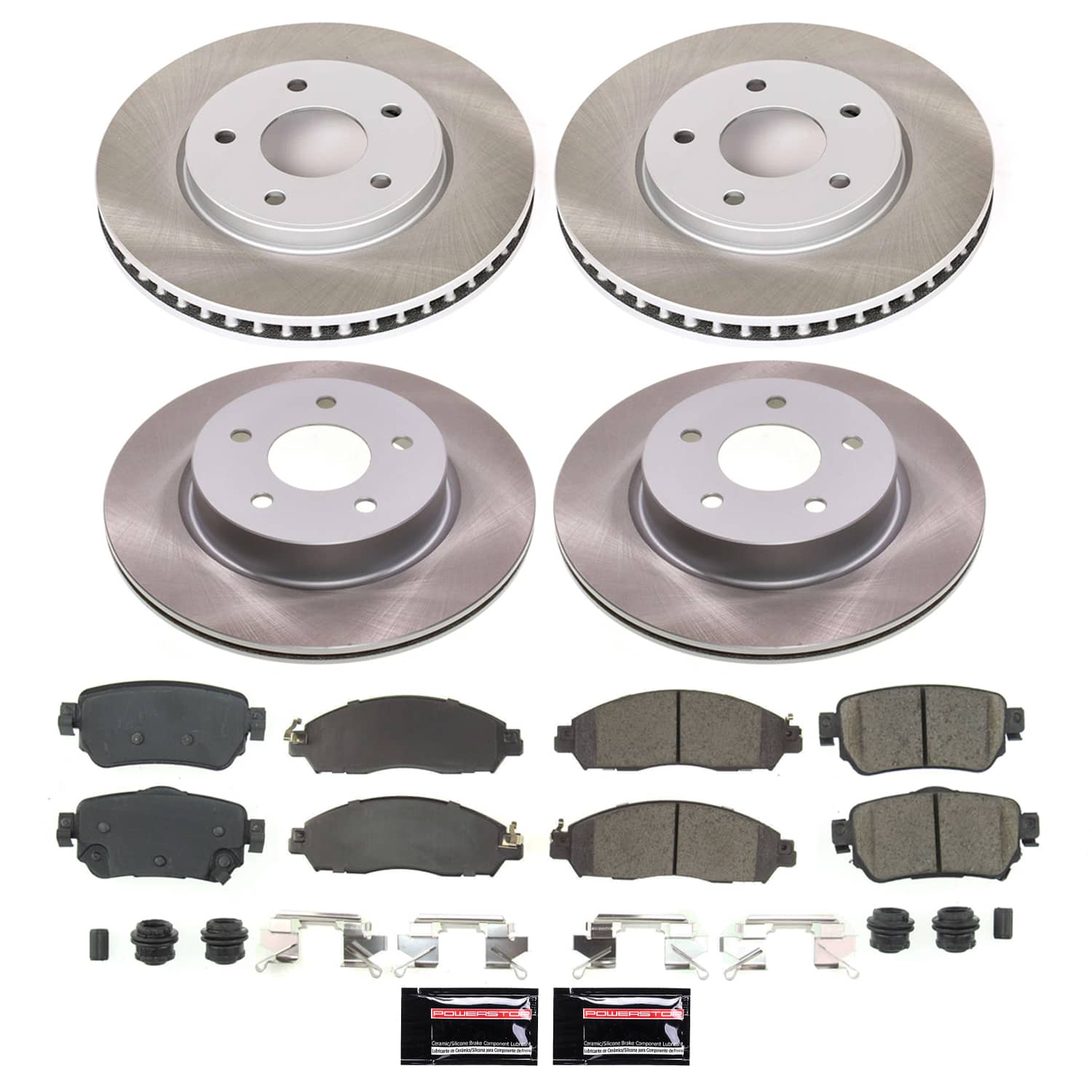 Power Stop SC8274 - Front And Rear Z17 Evolution Pad And Semi-Coated Rotor Kit vehicle fitment brake part