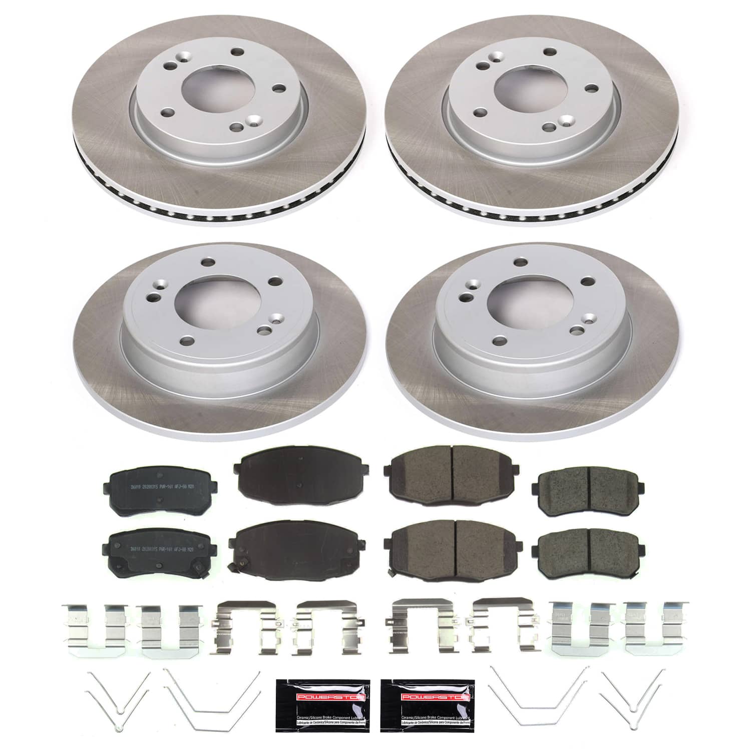 Power Stop SC8278 - Front And Rear Z17 Evolution Pad And Semi-Coated Rotor Kit vehicle fitment brake part