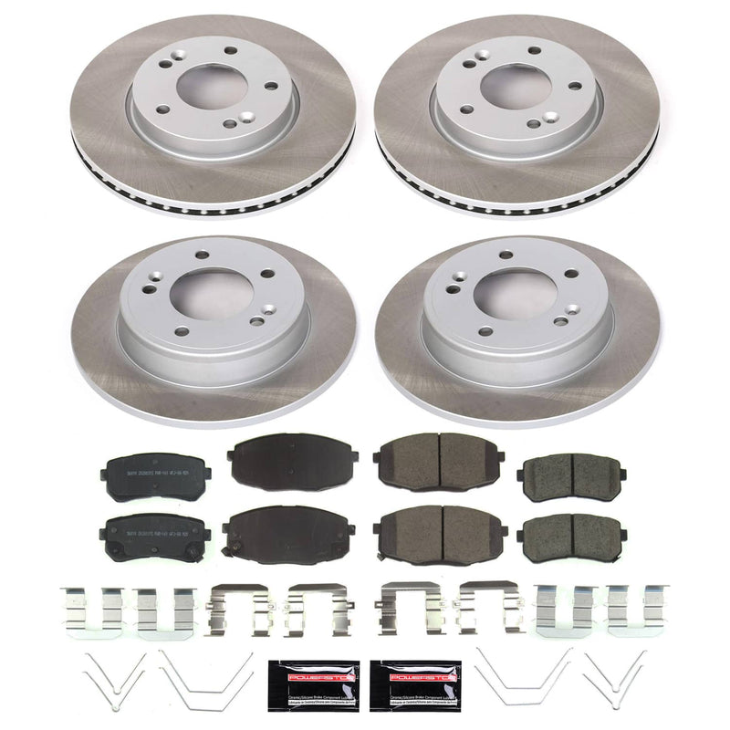 Power Stop SC8278 - Front And Rear Z17 Evolution Pad And Semi-Coated Rotor Kit vehicle fitment brake part