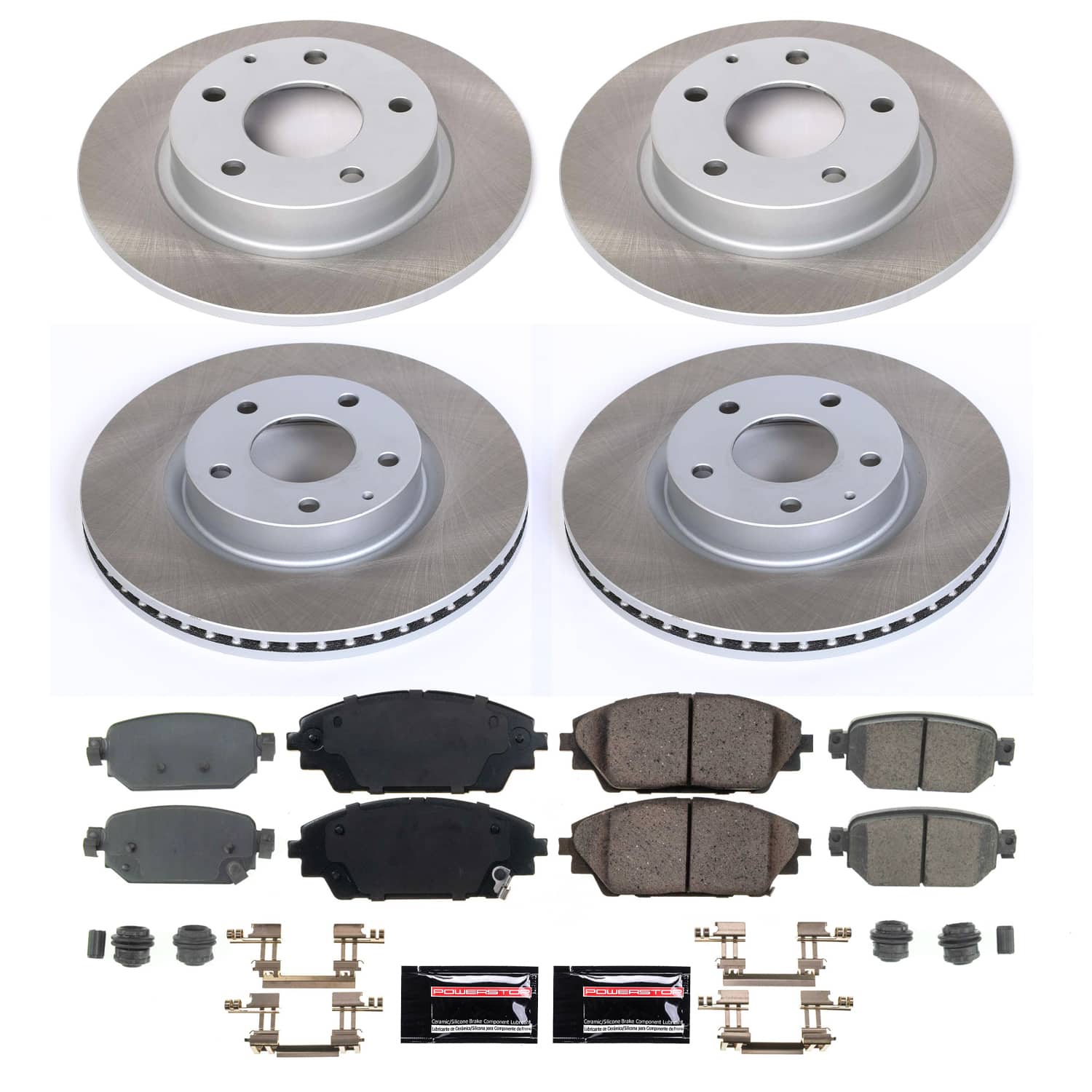 Power Stop SC8282 - Front And Rear Z17 Evolution Pad And Semi-Coated Rotor Kit vehicle fitment brake part