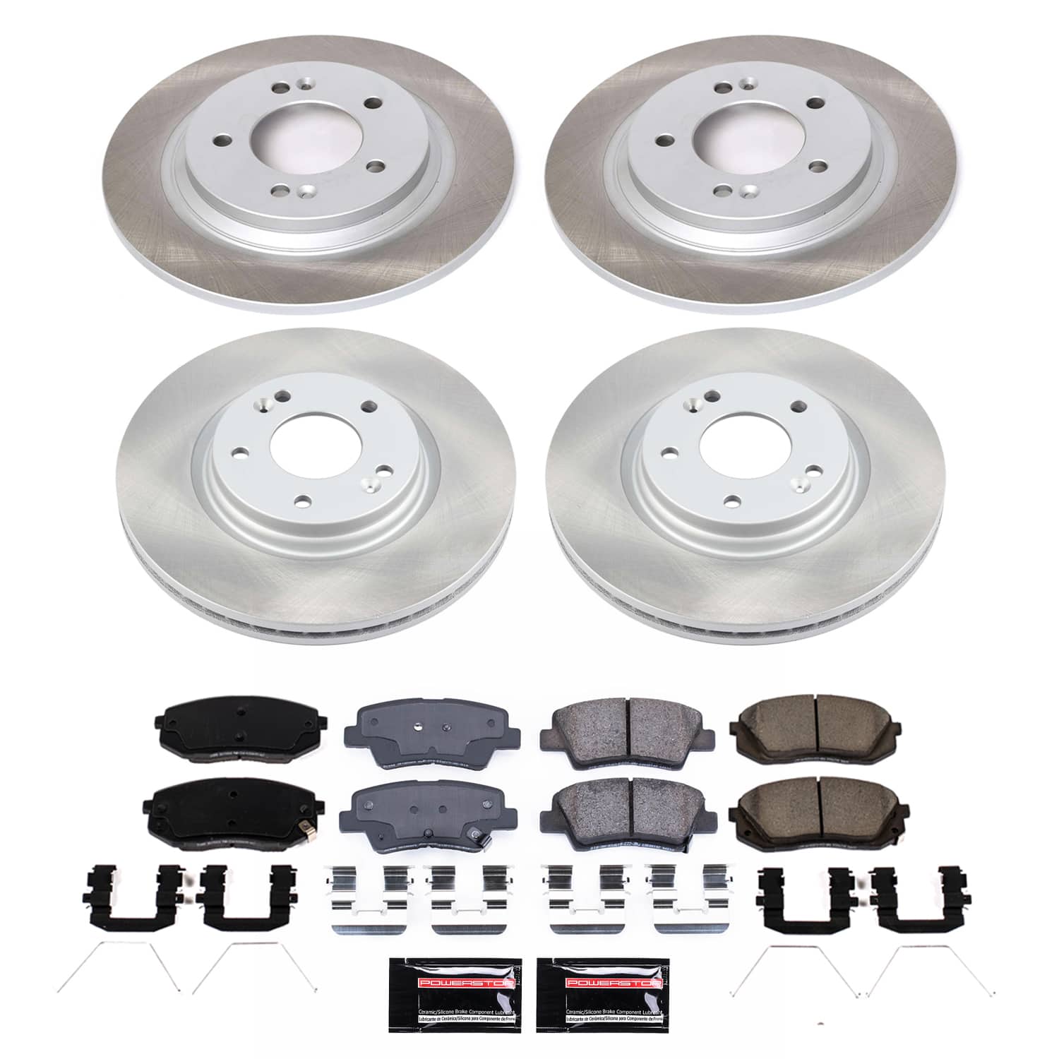 Power Stop SC8284 - Front And Rear Z17 Evolution Pad And Semi-Coated Rotor Kit vehicle fitment brake part