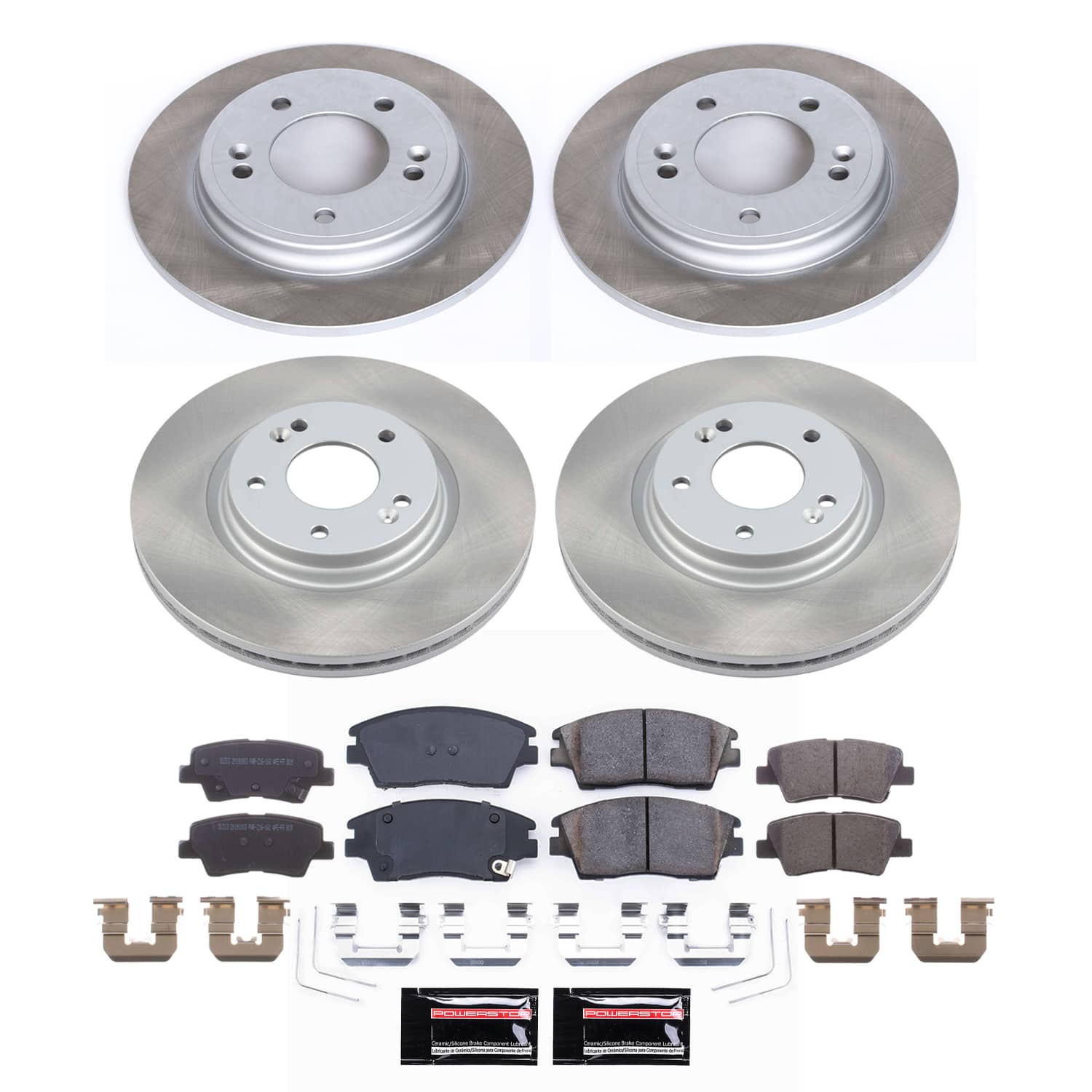 Power Stop SC8285 - Front And Rear Z17 Evolution Pad And Semi-Coated Rotor Kit vehicle fitment brake part