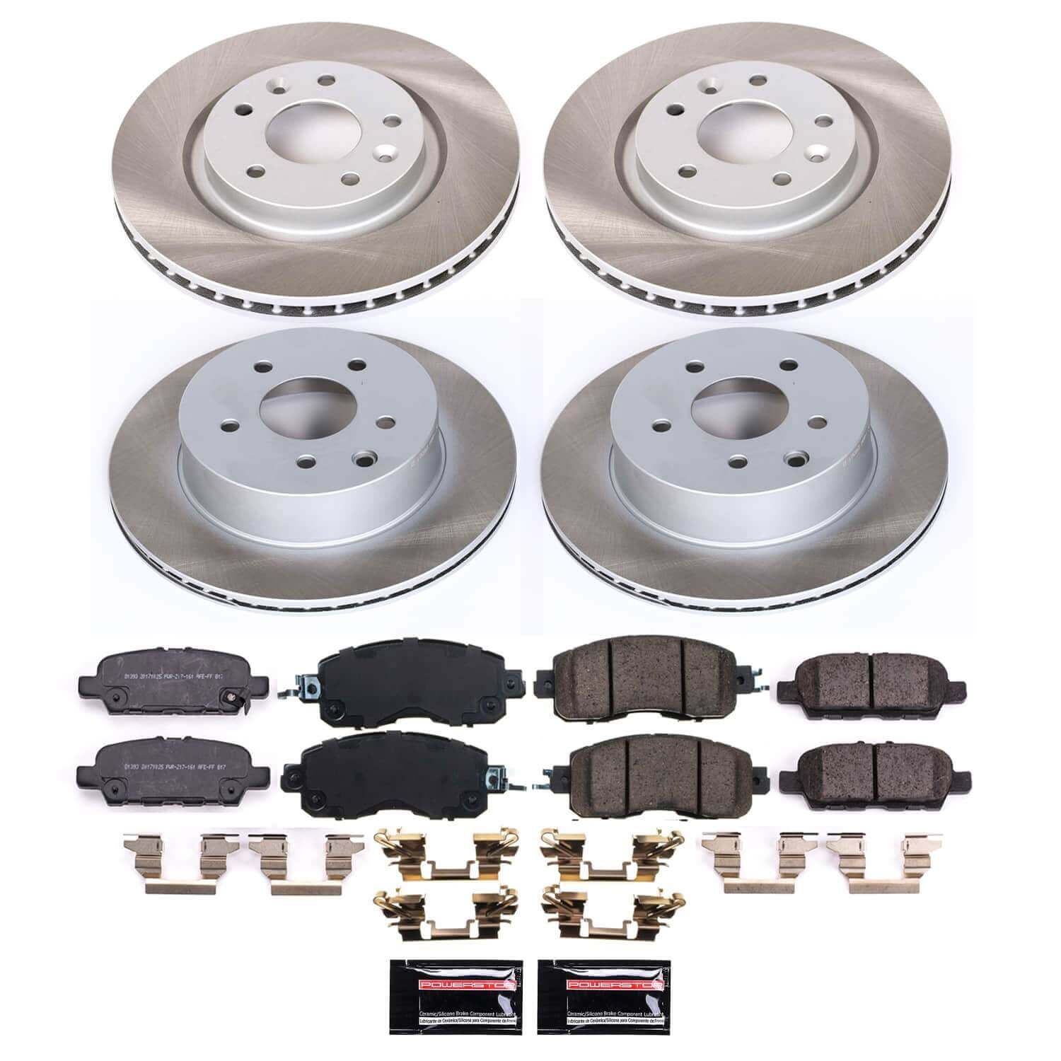 Power Stop SC8288 - Front And Rear Z17 Evolution Pad And Semi-Coated Rotor Kit vehicle fitment brake part