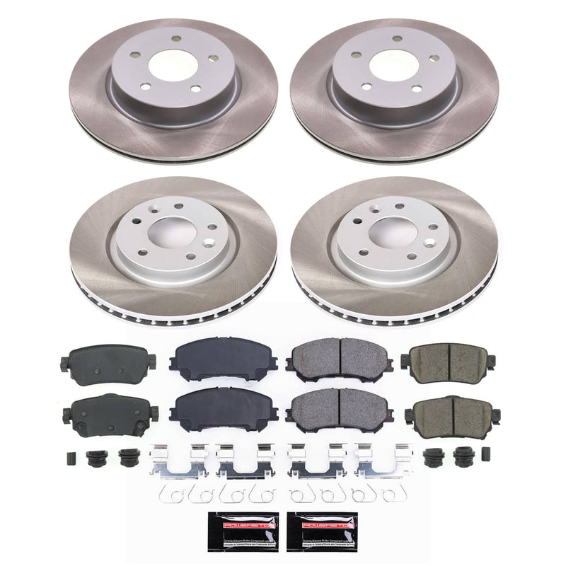 Power Stop SC8289 - Front And Rear Z17 Evolution Pad And Semi-Coated Rotor Kit vehicle fitment brake part
