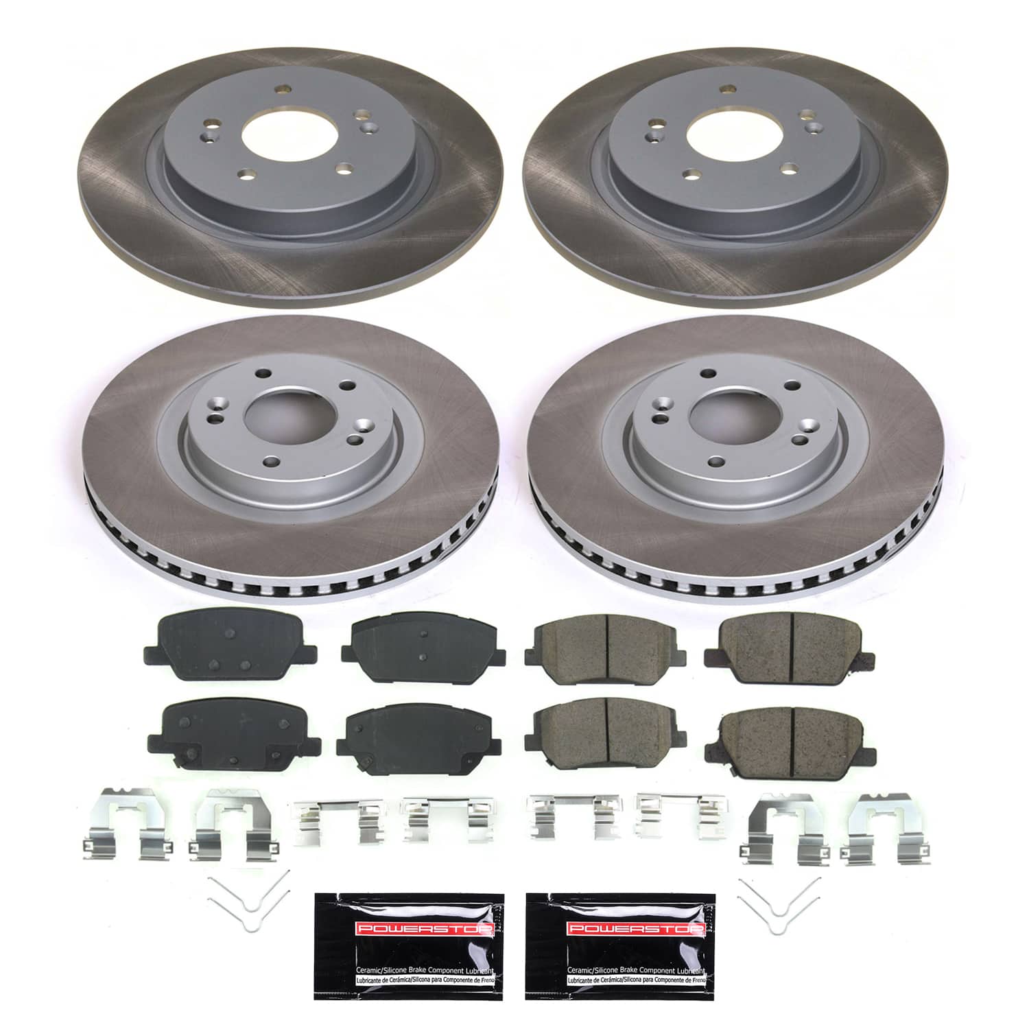 Power Stop SC8308 - Front And Rear Z17 Evolution Pad And Semi-Coated Rotor Kit vehicle fitment brake part