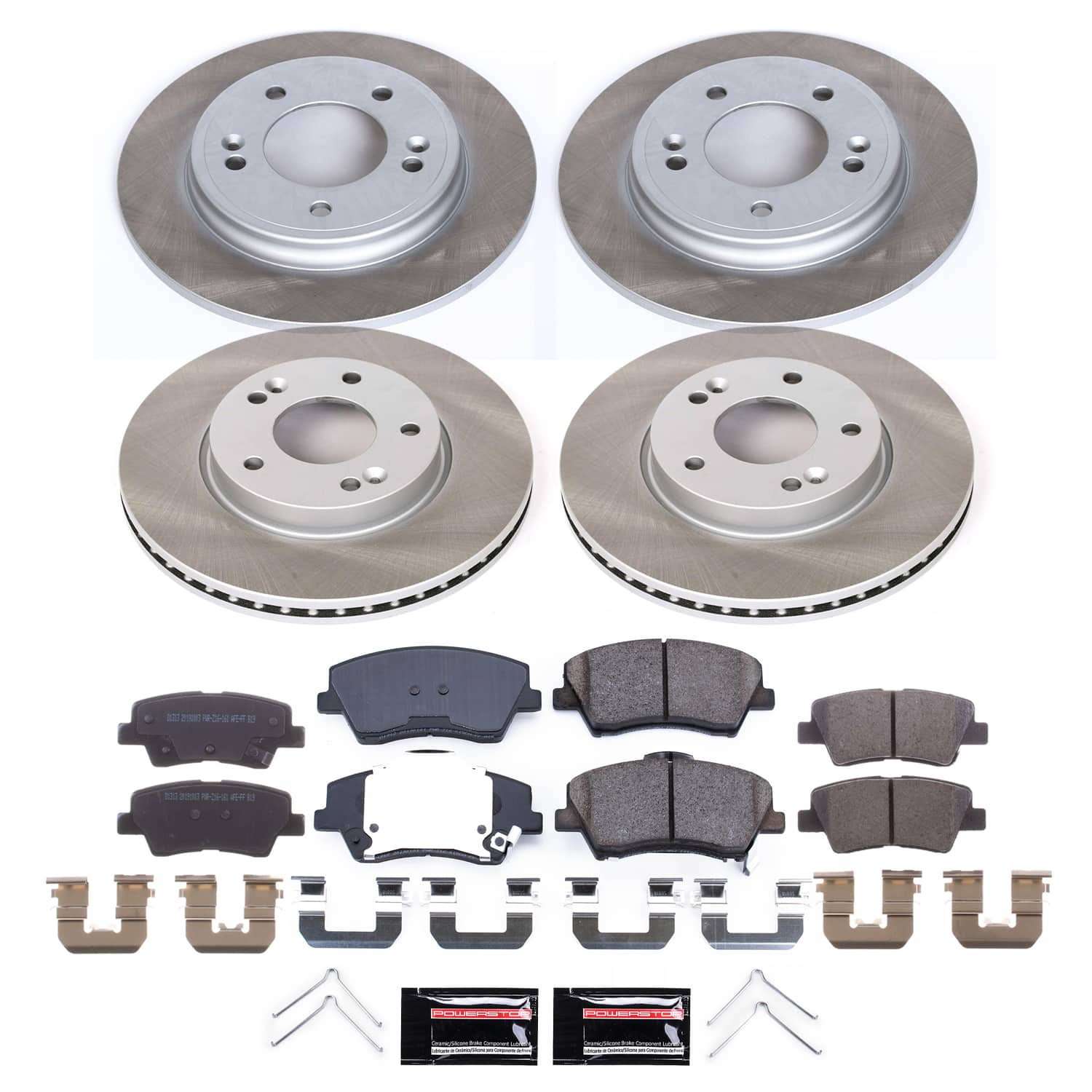 Power Stop SC8344 - Front And Rear Z17 Evolution Pad And Semi-Coated Rotor Kit vehicle fitment brake part