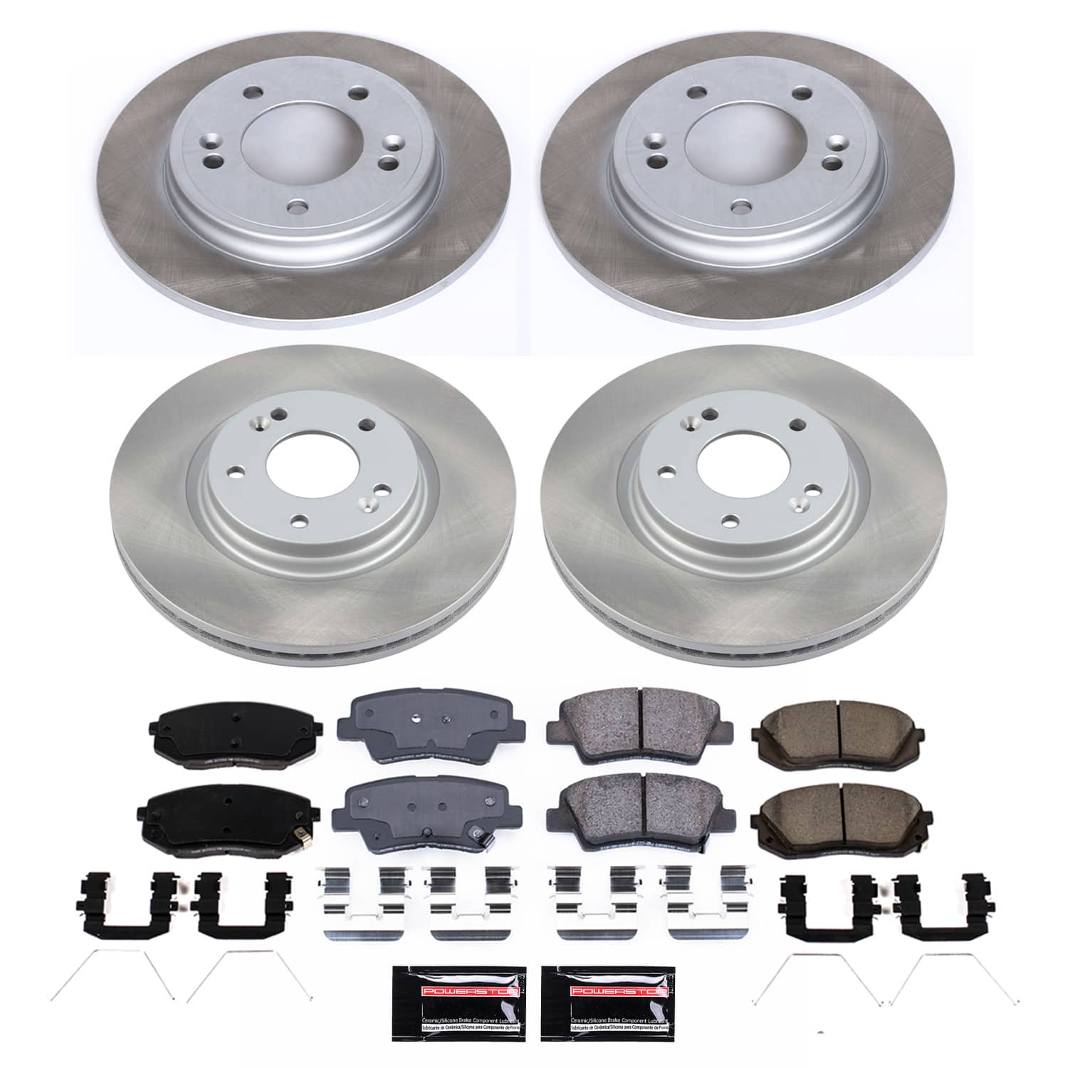 Power Stop SC8345 - Front And Rear Z17 Evolution Pad And Semi-Coated Rotor Kit vehicle fitment brake part