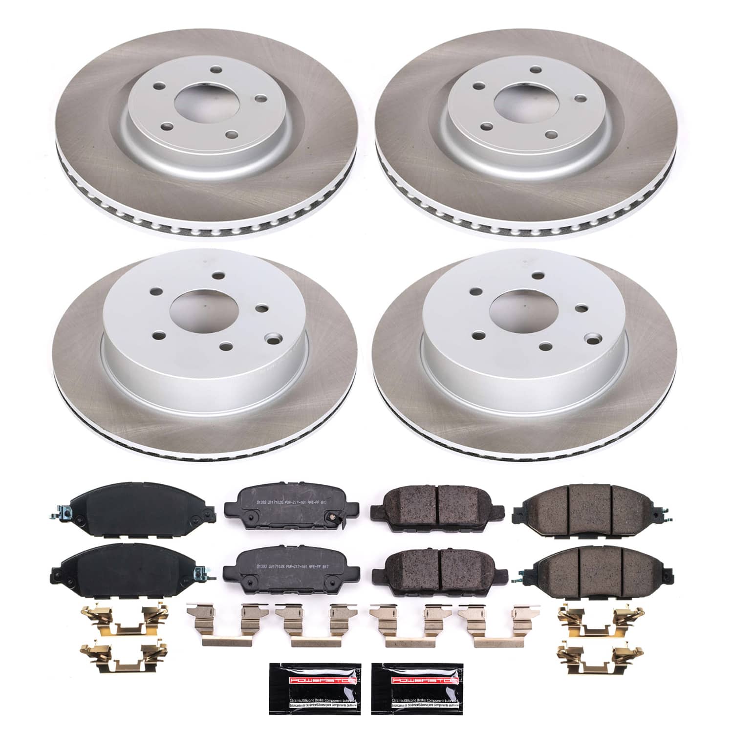 Power Stop SC8347 - Front And Rear Z17 Evolution Pad And Semi-Coated Rotor Kit vehicle fitment brake part